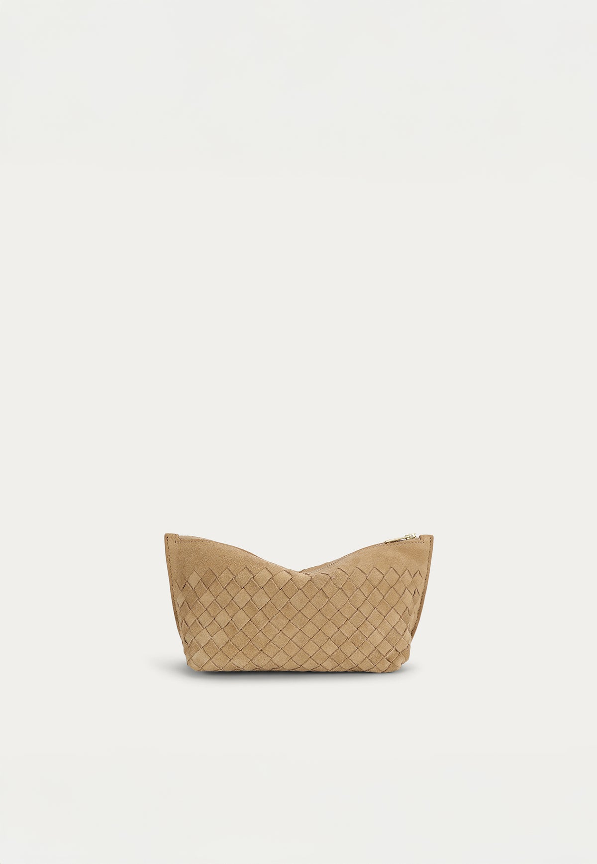 Medium Poucher - Oat Woven Suede