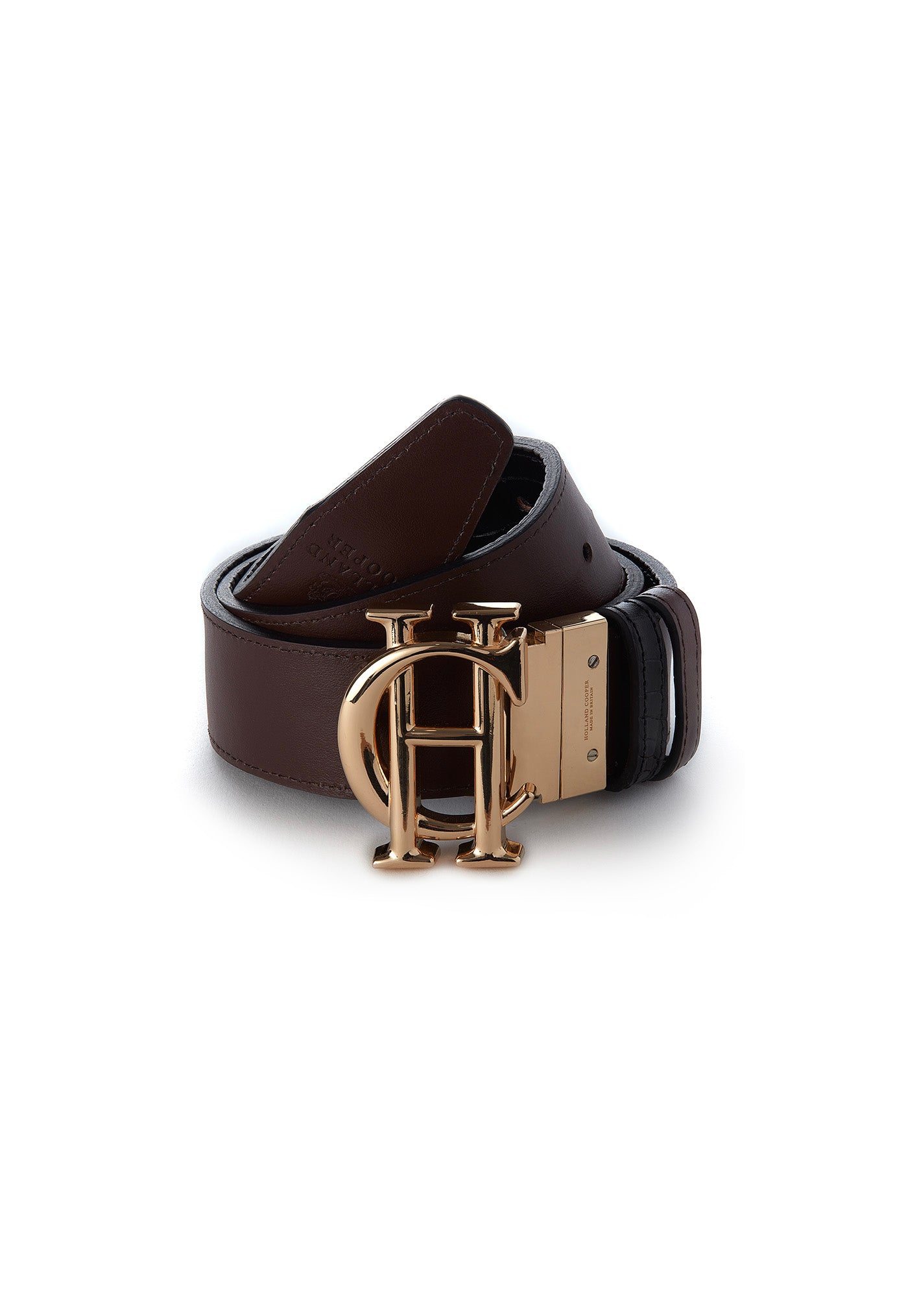 HC Classic Reversible Belt - Chocolate/Black Croc sold by Angel Divine