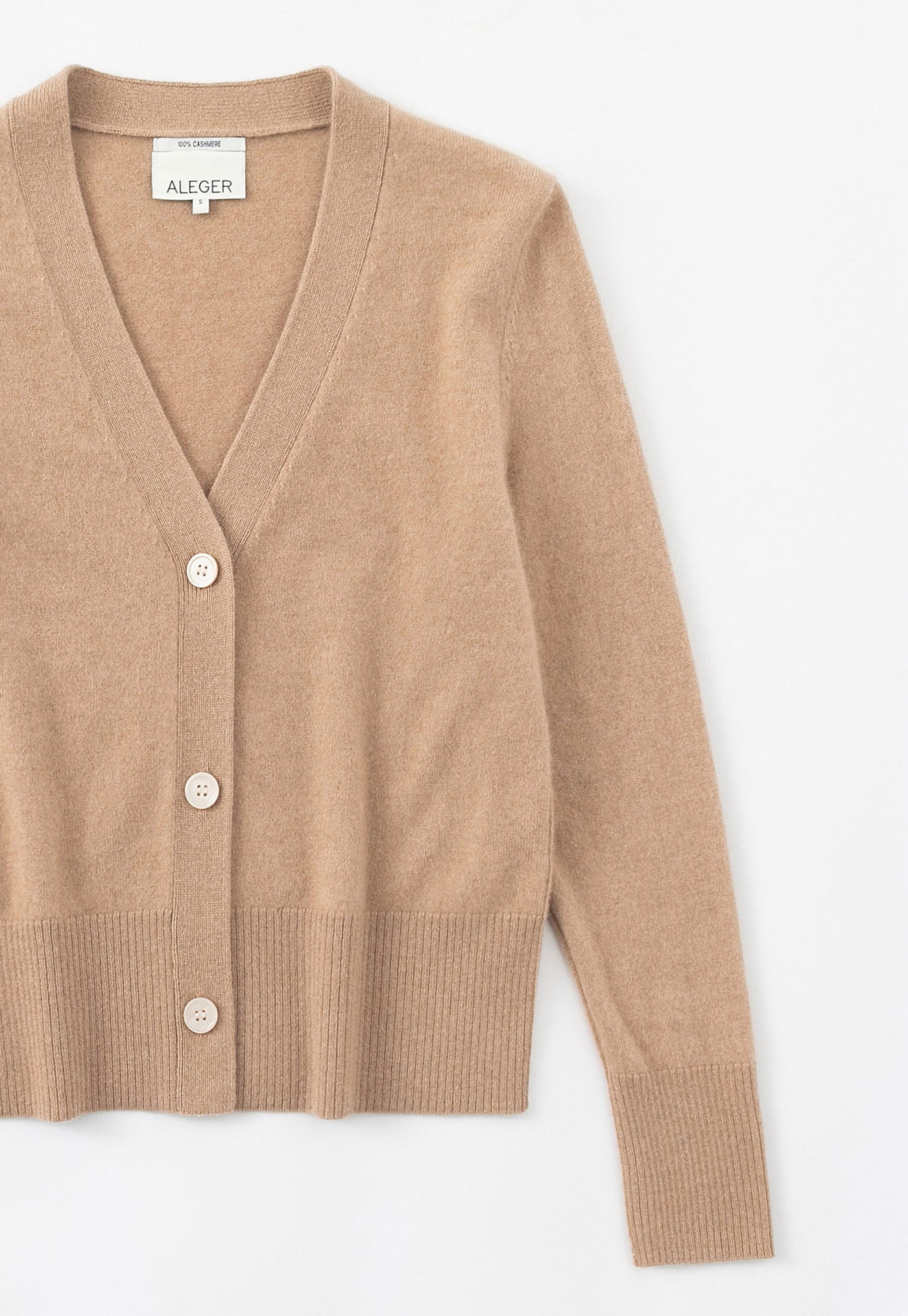 N.09 Cashmere Classic 3 Button Cardigan - Tan sold by Angel Divine
