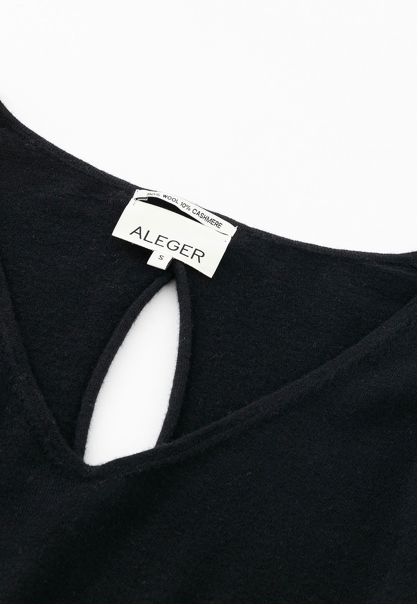 N.111 Wool/Cashmere Low V Sweater - Black sold by Angel Divine