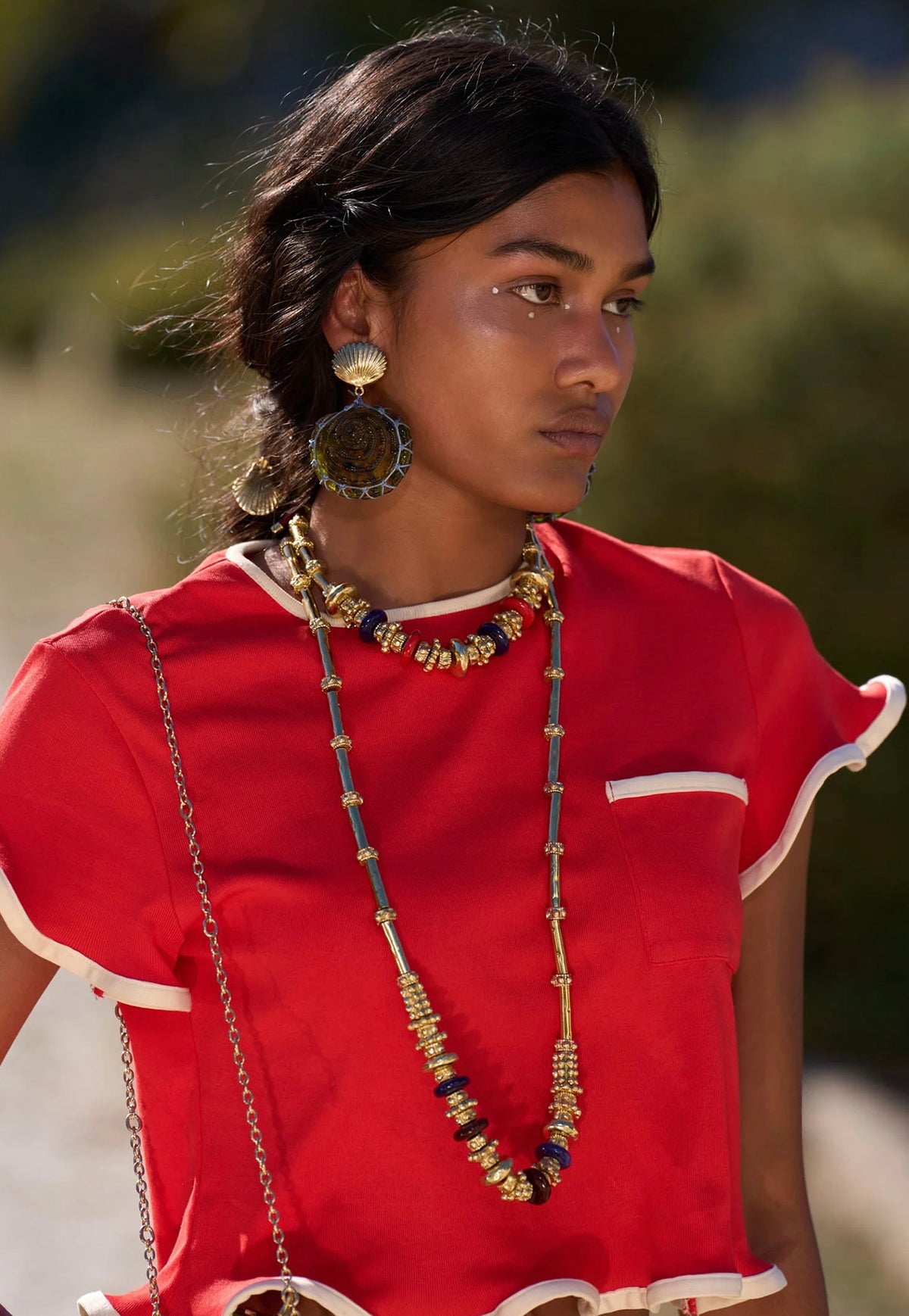 Bonetta Cropped Tee - Red