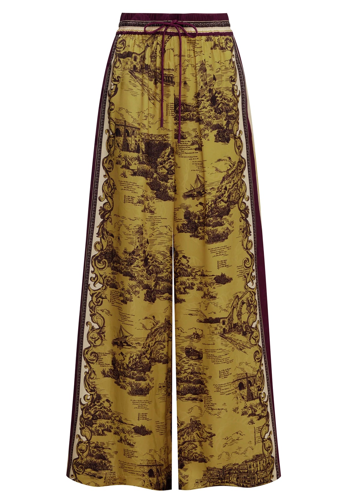 ALÉMAIS Martos Printed Pant in Gold.