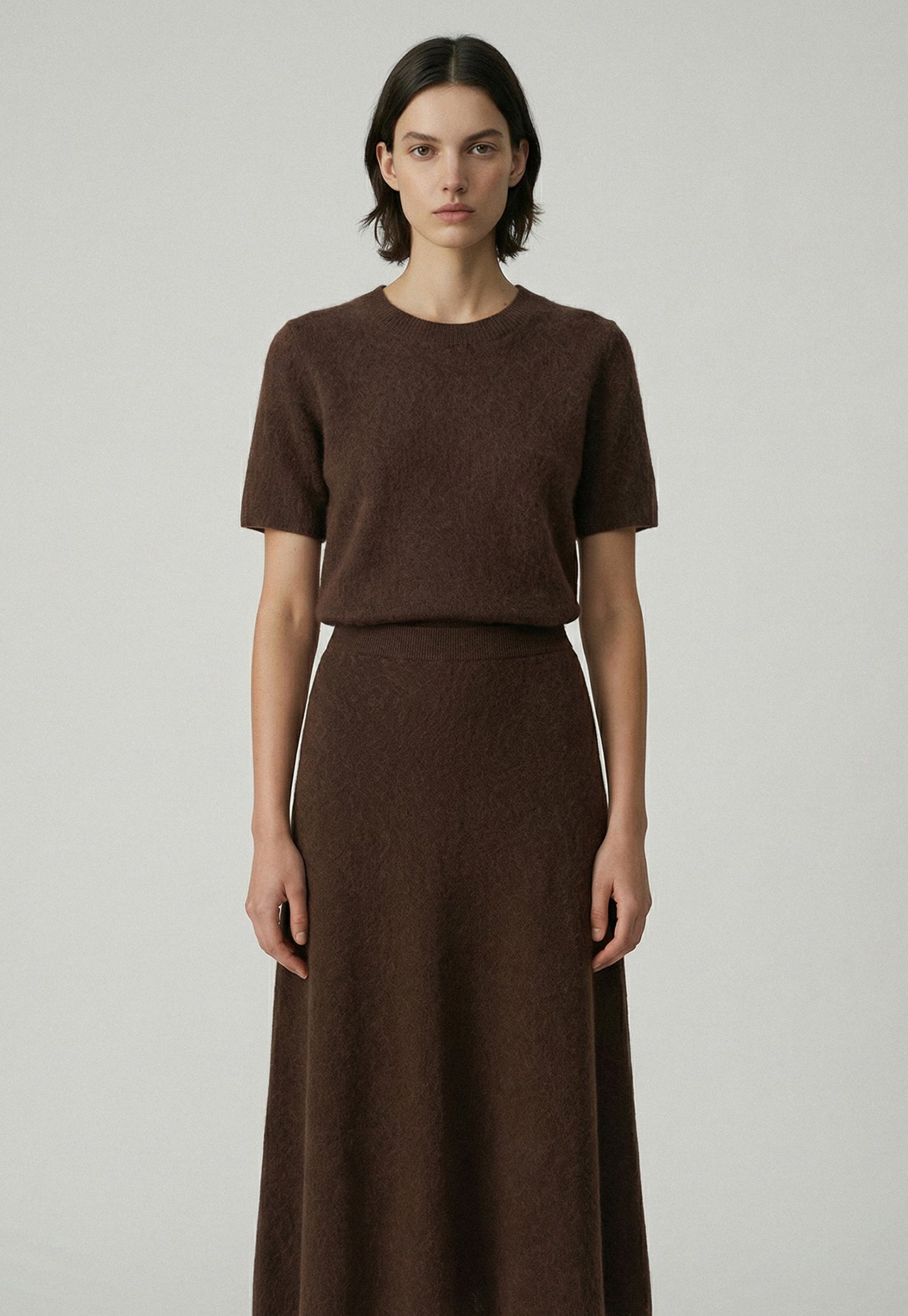 658 Brushed Shortsleeve Knit - Mink