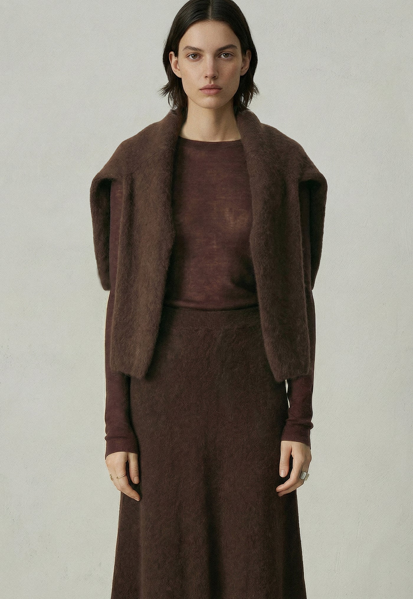 899 The Brushed Skirt - Mink