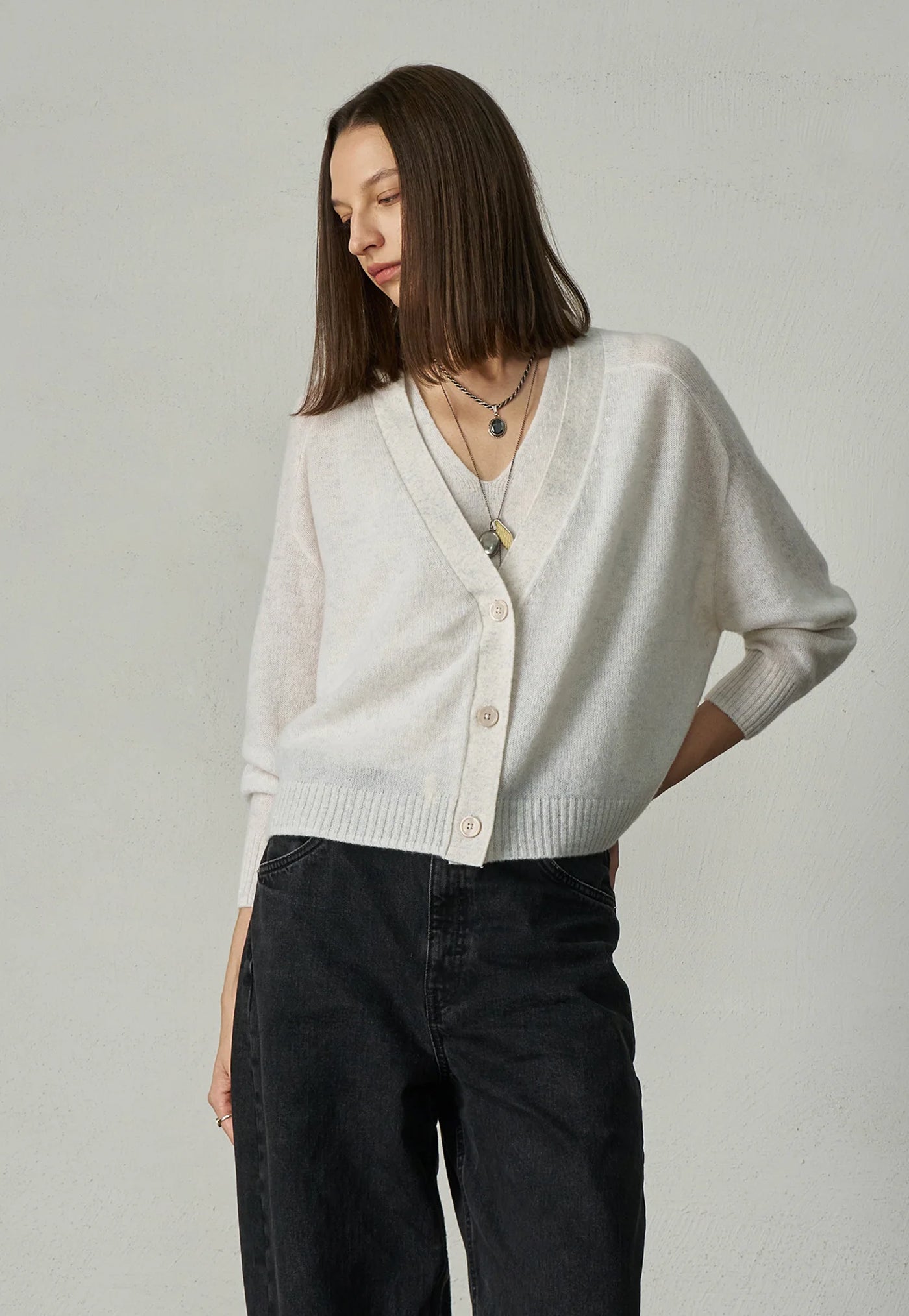275 Cashmere Featherweight Cardi - Terry