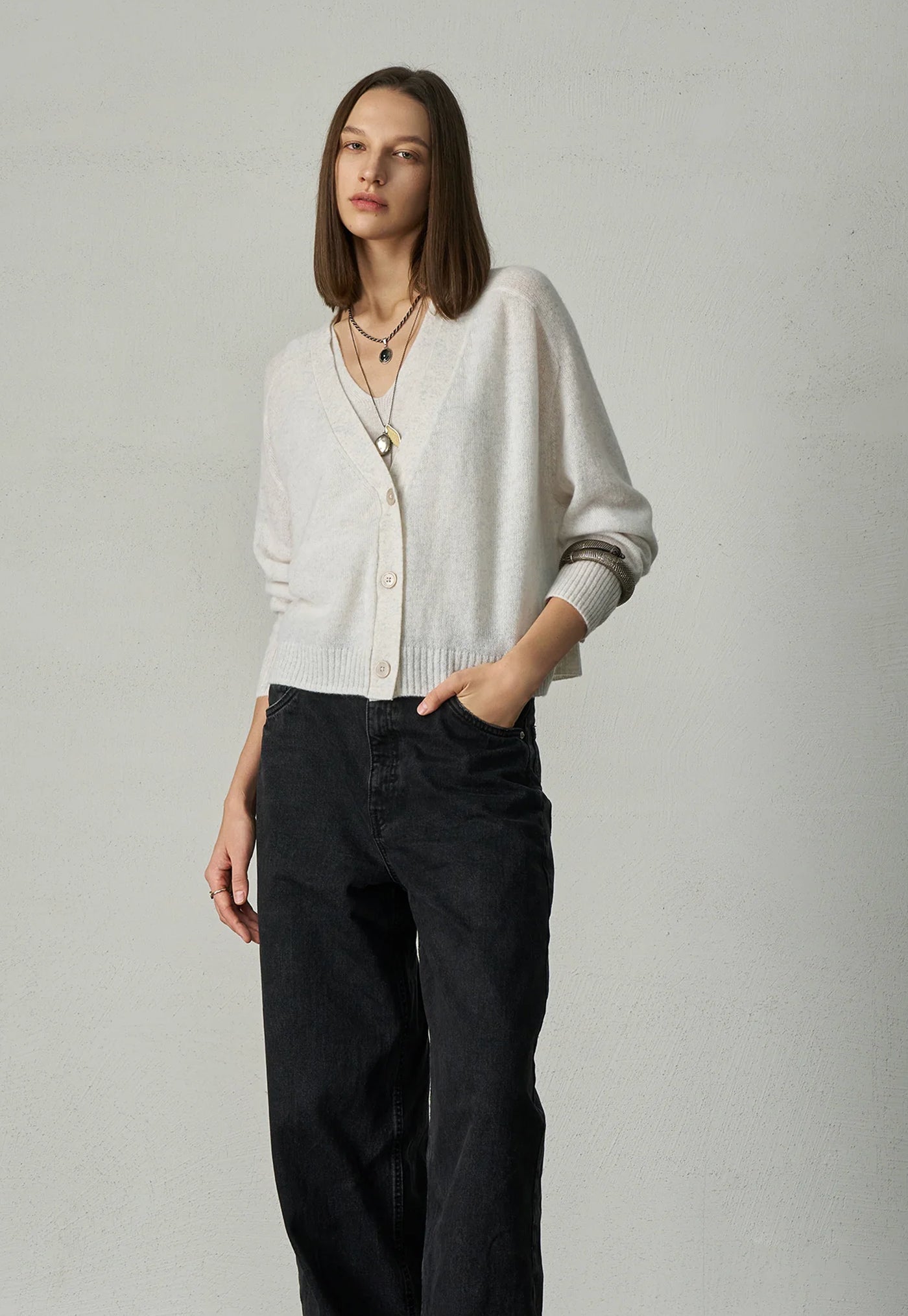 275 Cashmere Featherweight Cardi - Terry