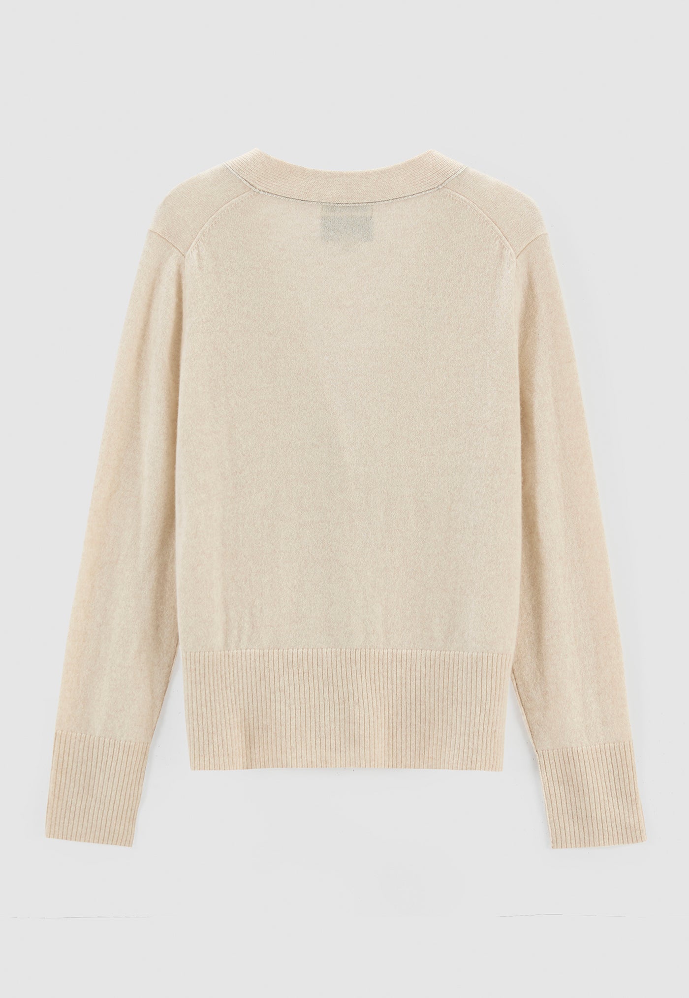 145 Cashmere Seam Detail Cardi - Pearl Shell