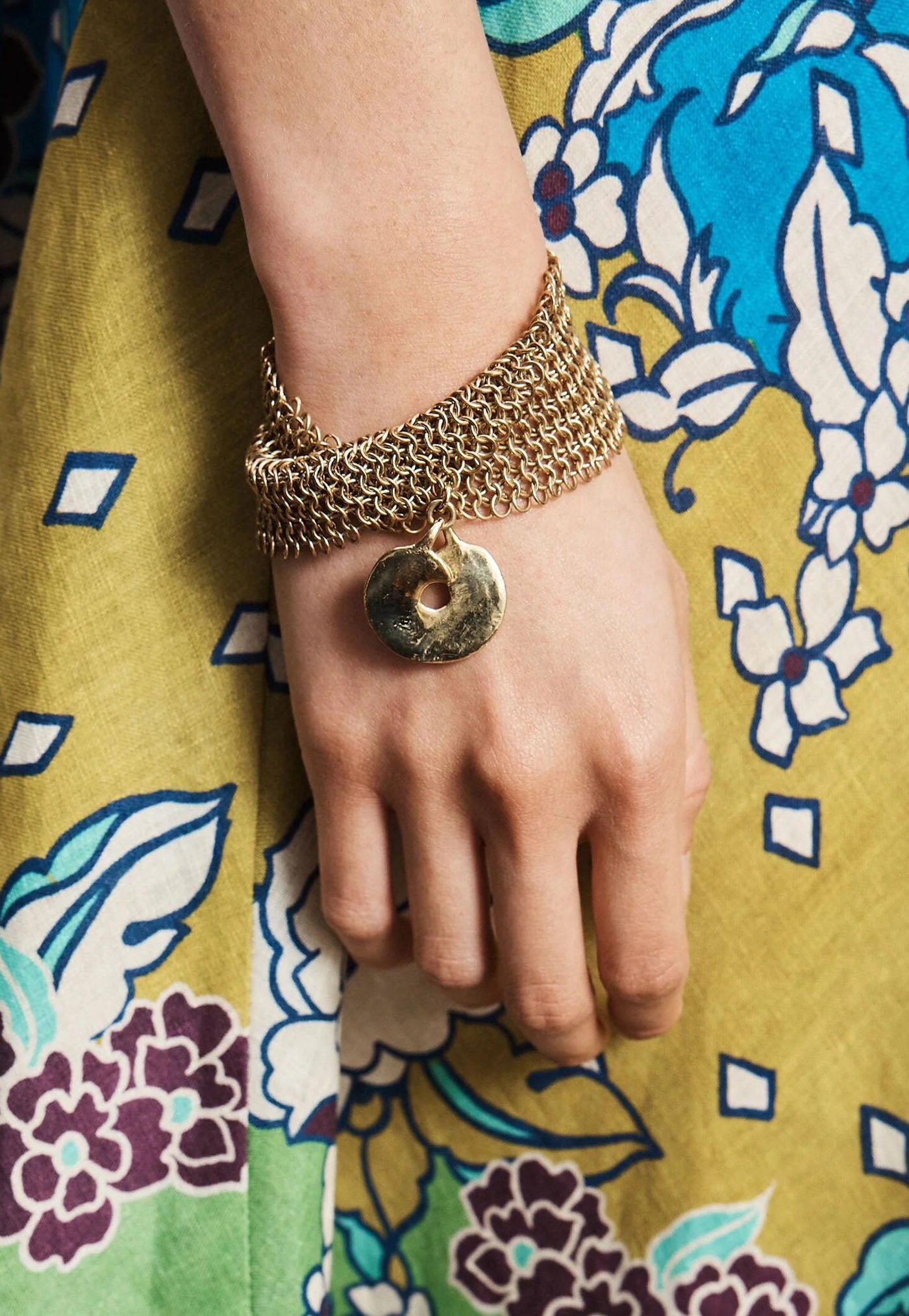 Atomic Chainmail Disc Bracelet