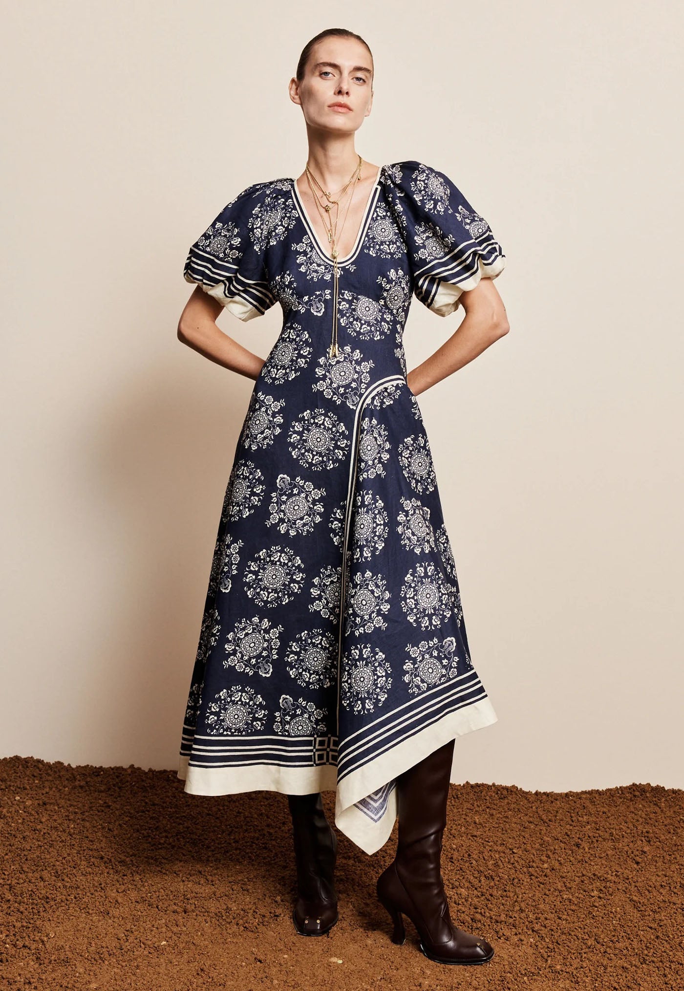 Banderra Midi Dress - Ink
