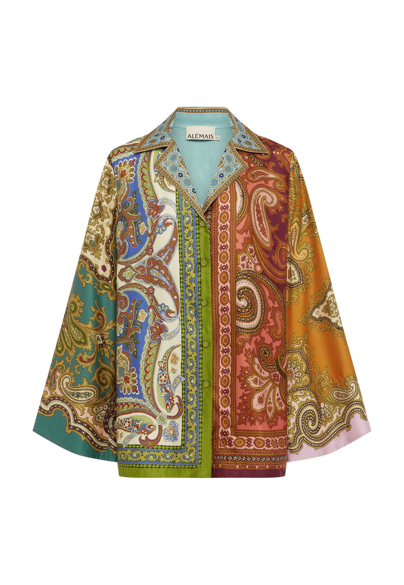 Clemenza Spliced Silk Shirt - Multi