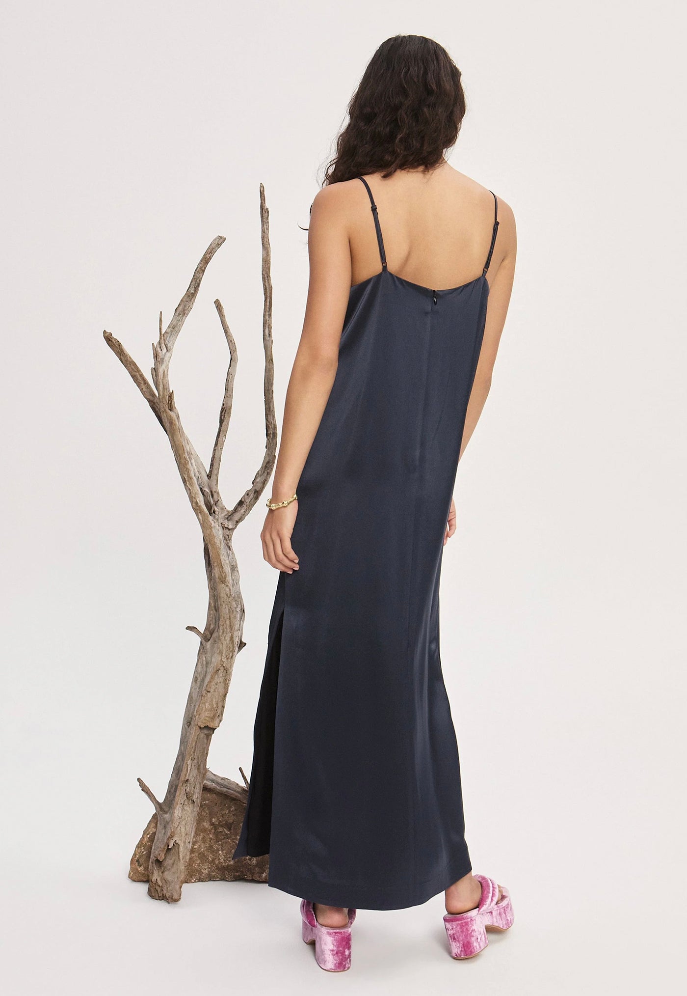 Fontaine Slip Midi Dress - Navy