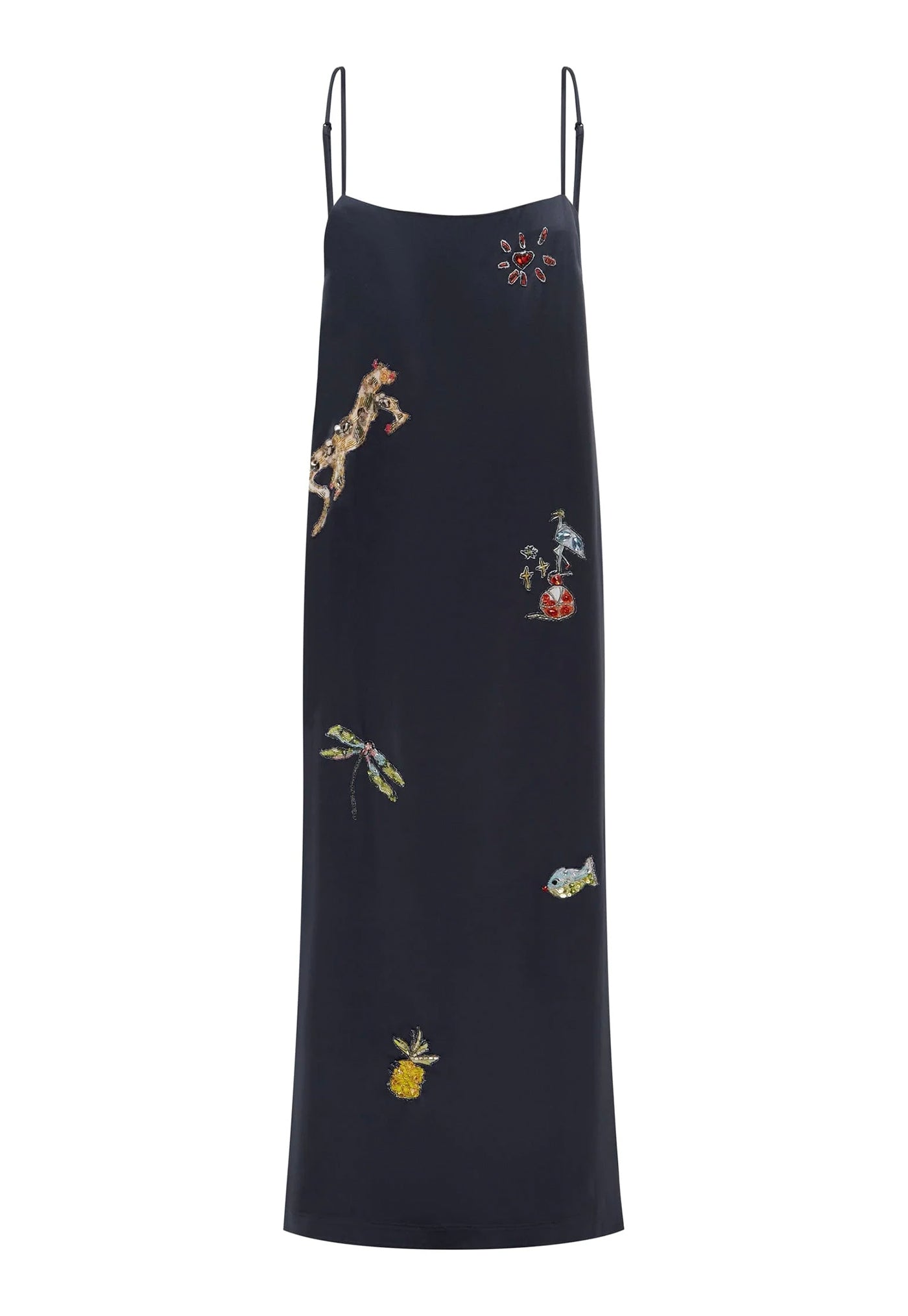 Fontaine Slip Midi Dress - Navy