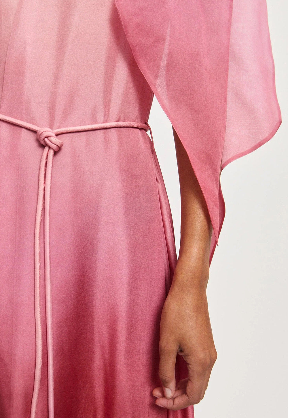 Inez Silk Gown - Pink Ombre