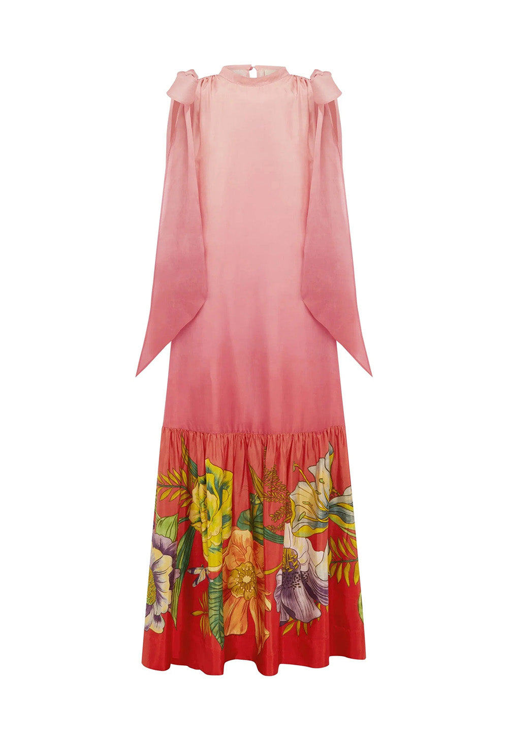 Inez Silk Gown - Pink Ombre