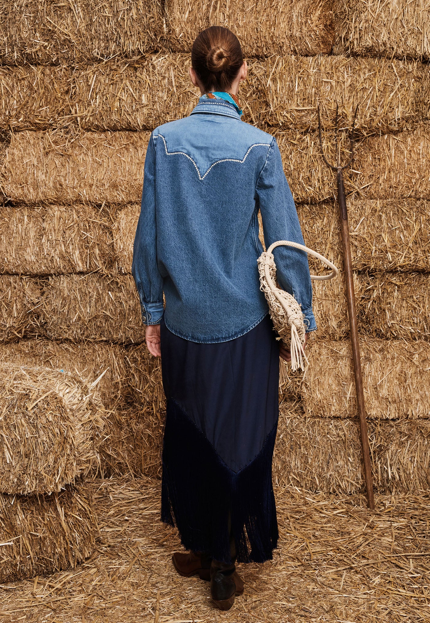 Jesse Denim Applique Shirt - Blue