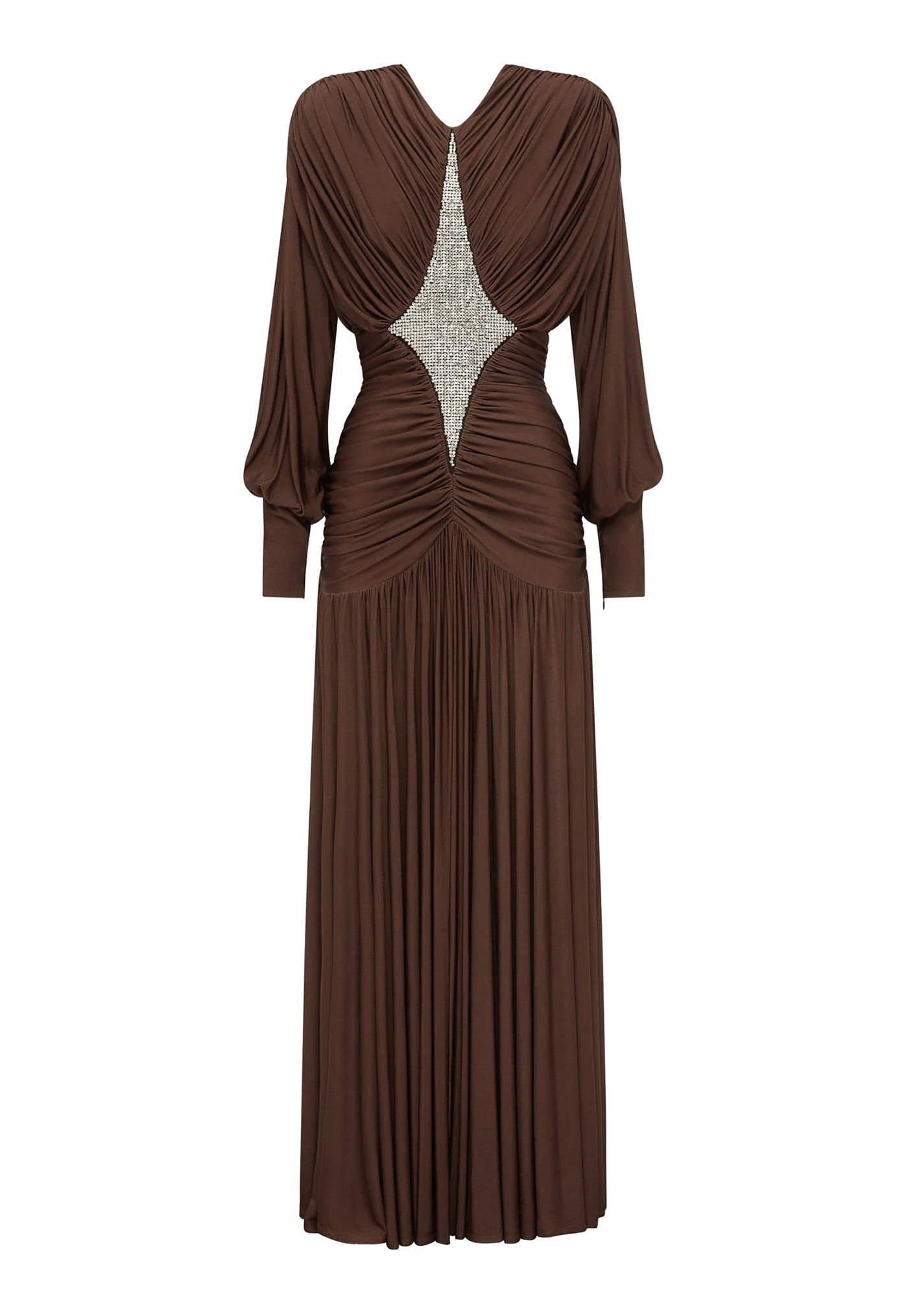 Silvio Ruched Midi Dress - Chocolate