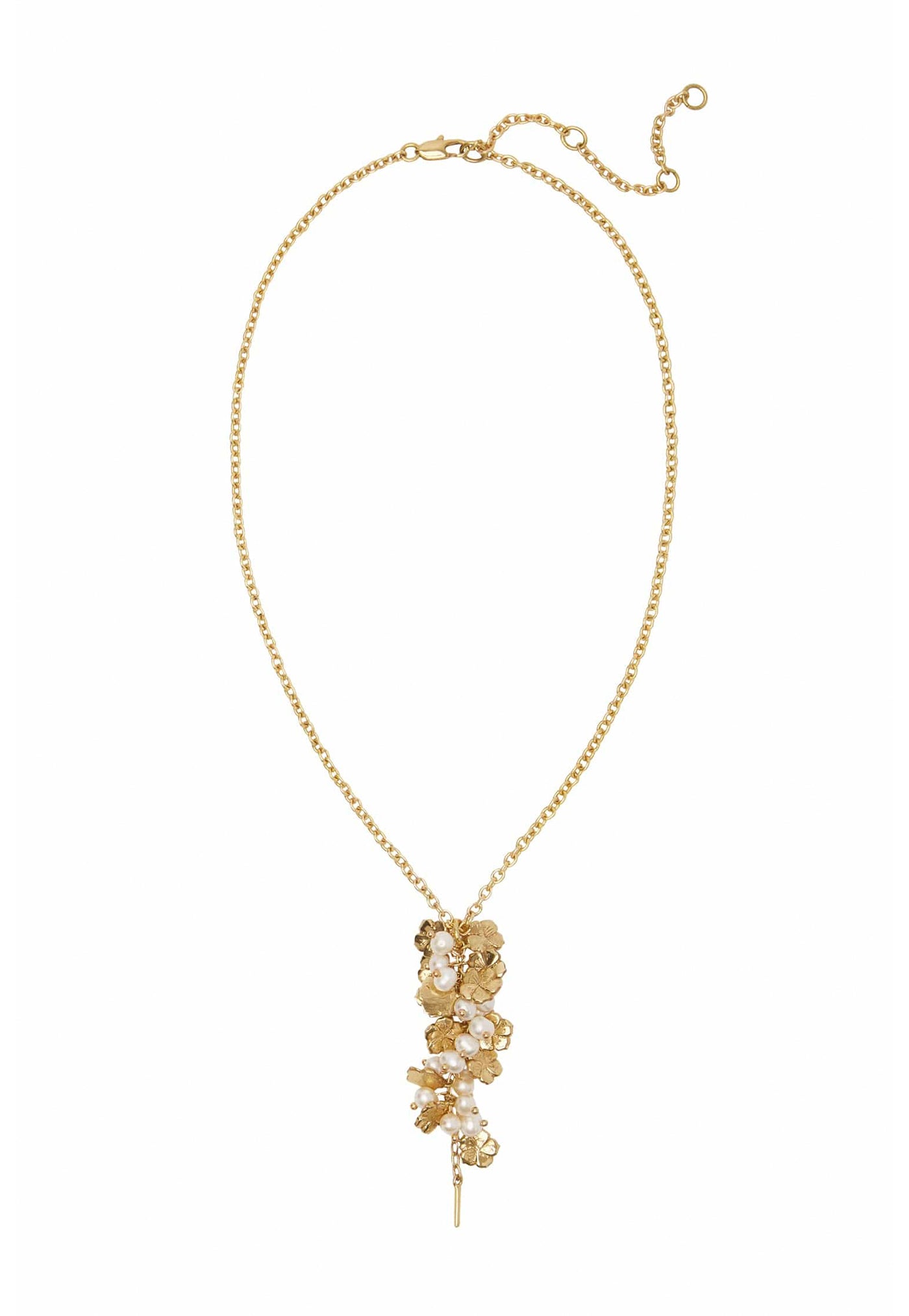 Team Spirit Flower & Pearl Necklace - Gold