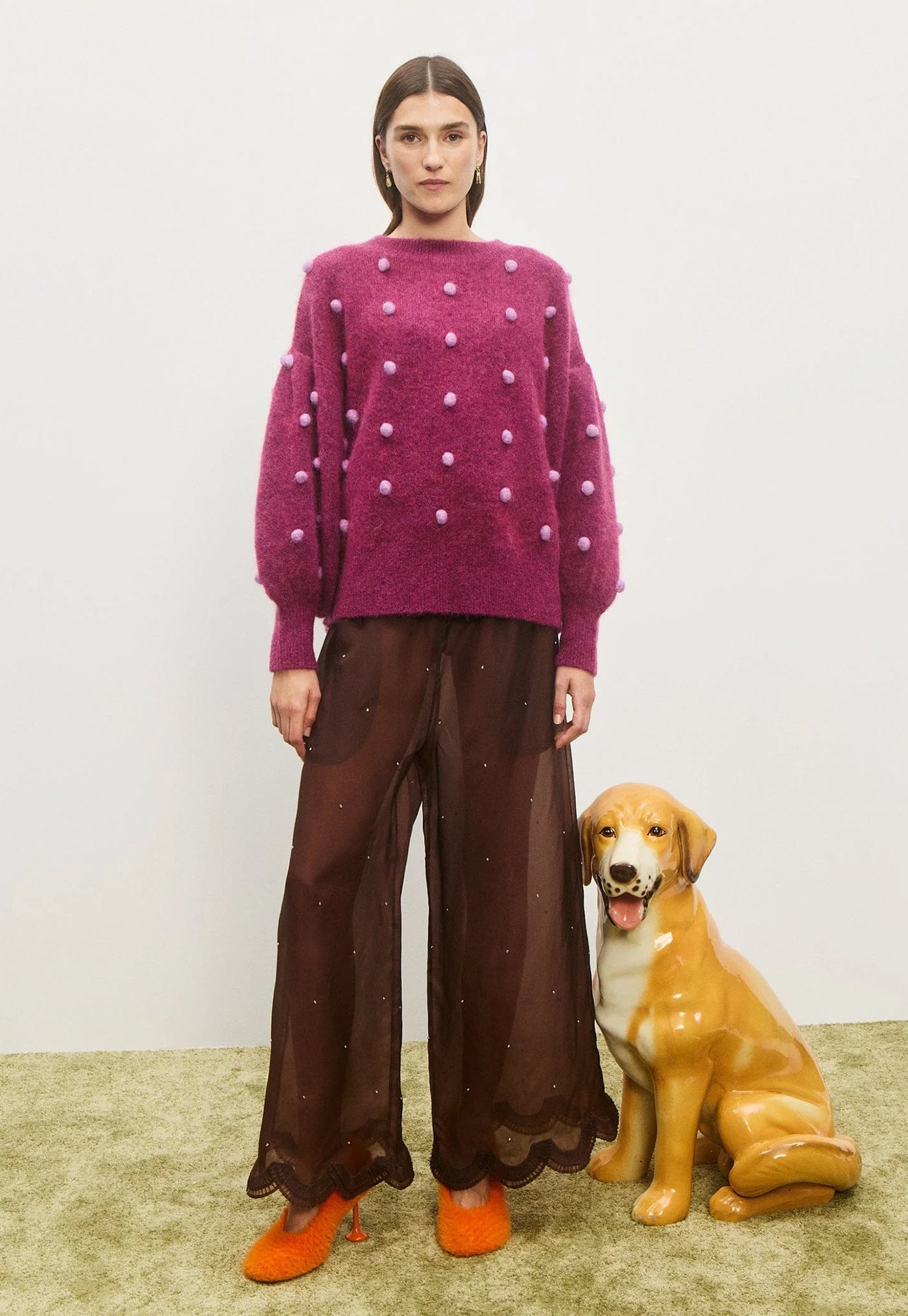 Elia Mulberry Balloon Sweater - Mulberry