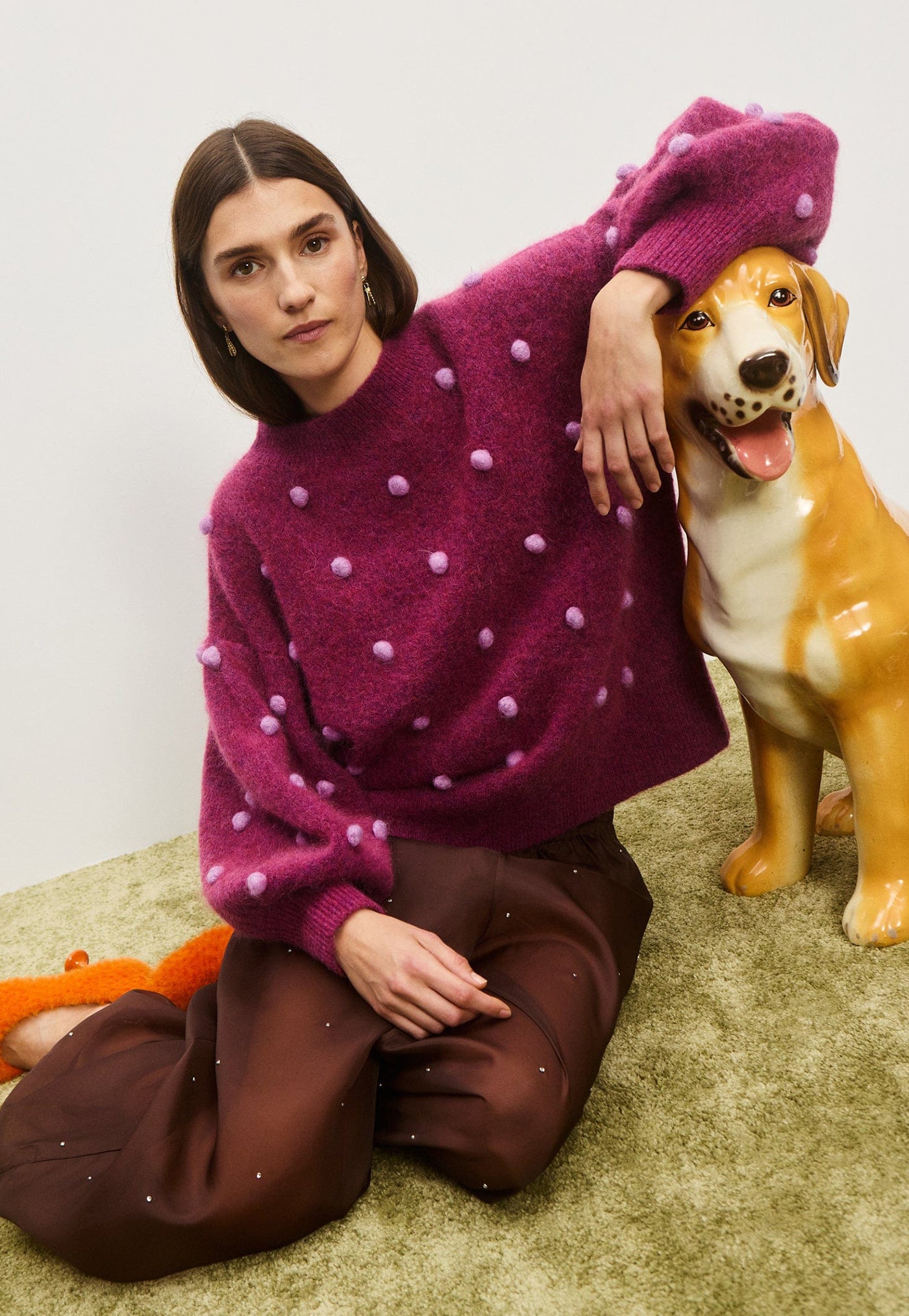 Elia Mulberry Balloon Sweater - Mulberry