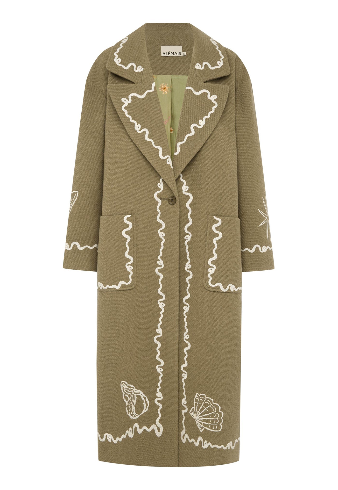 Sammy Embroidered Coat - Olive