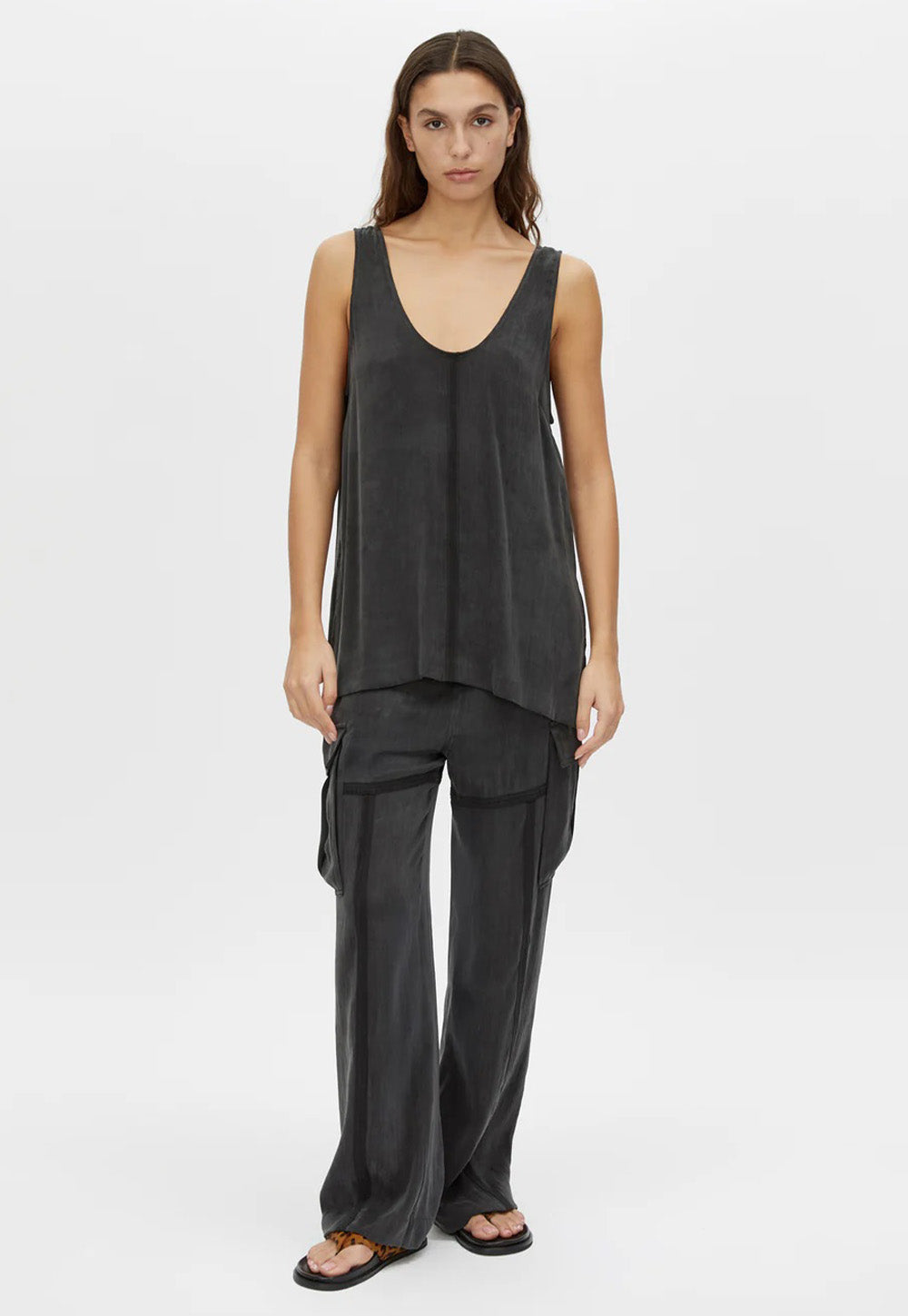 Allegro Satin Pant - Washed Black