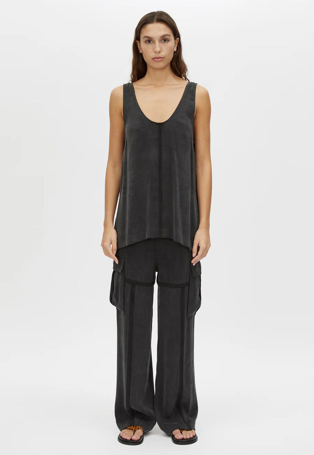 Allegro Satin Pant - Washed Black
