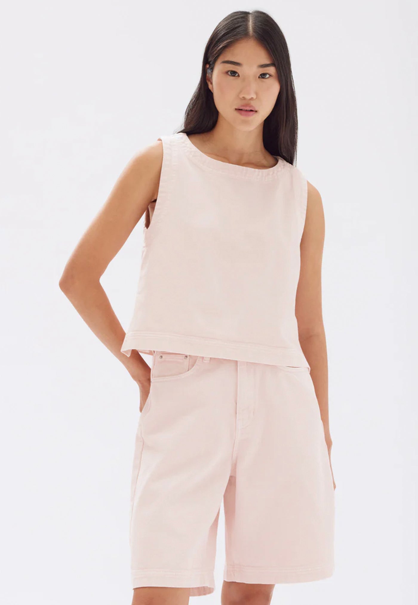 Relaxed Denim Short - Pomello