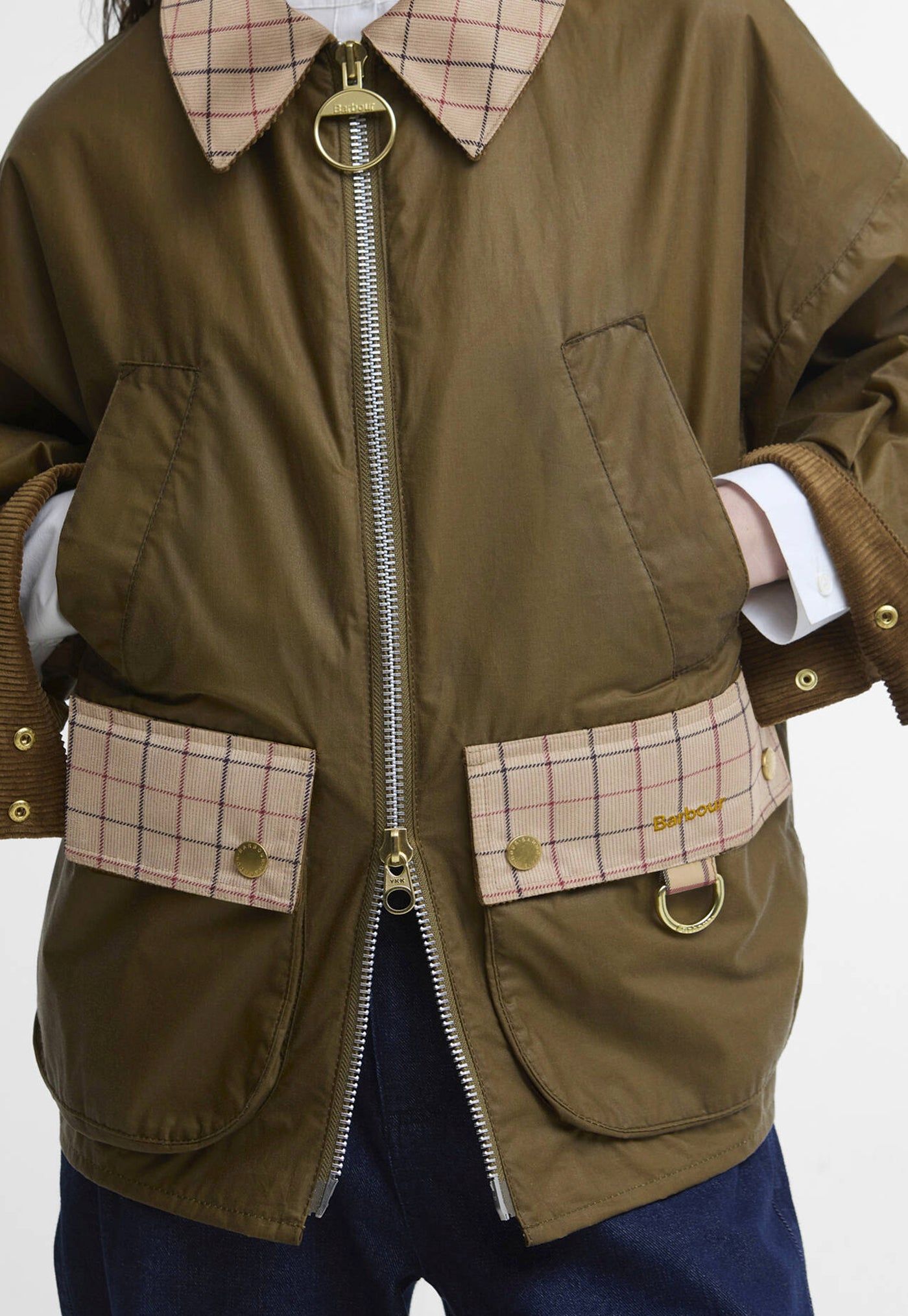 Launton Wax Jacket - Sand/Beige Tattersall
