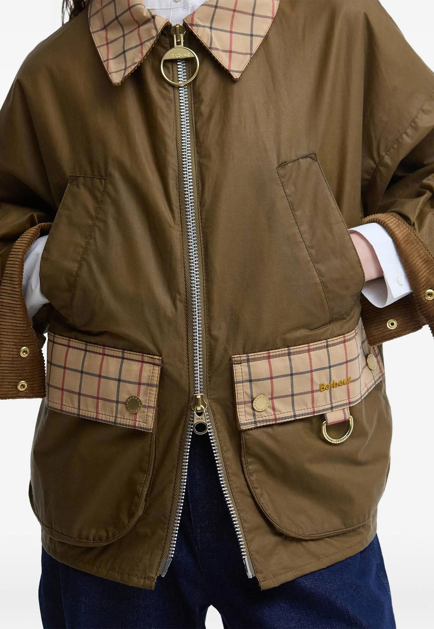 Launton Wax Jacket - Sand/Beige Tattersall