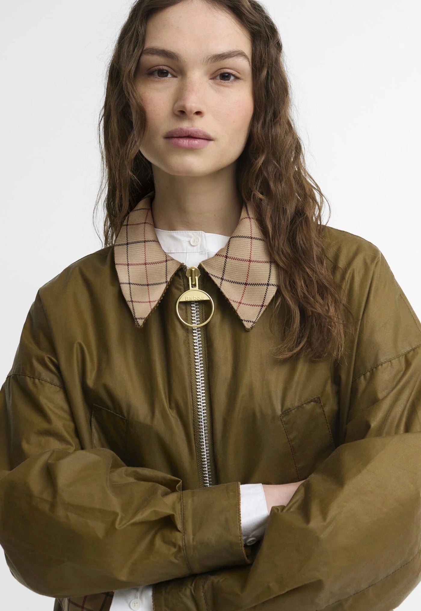 Launton Wax Jacket - Sand/Beige Tattersall