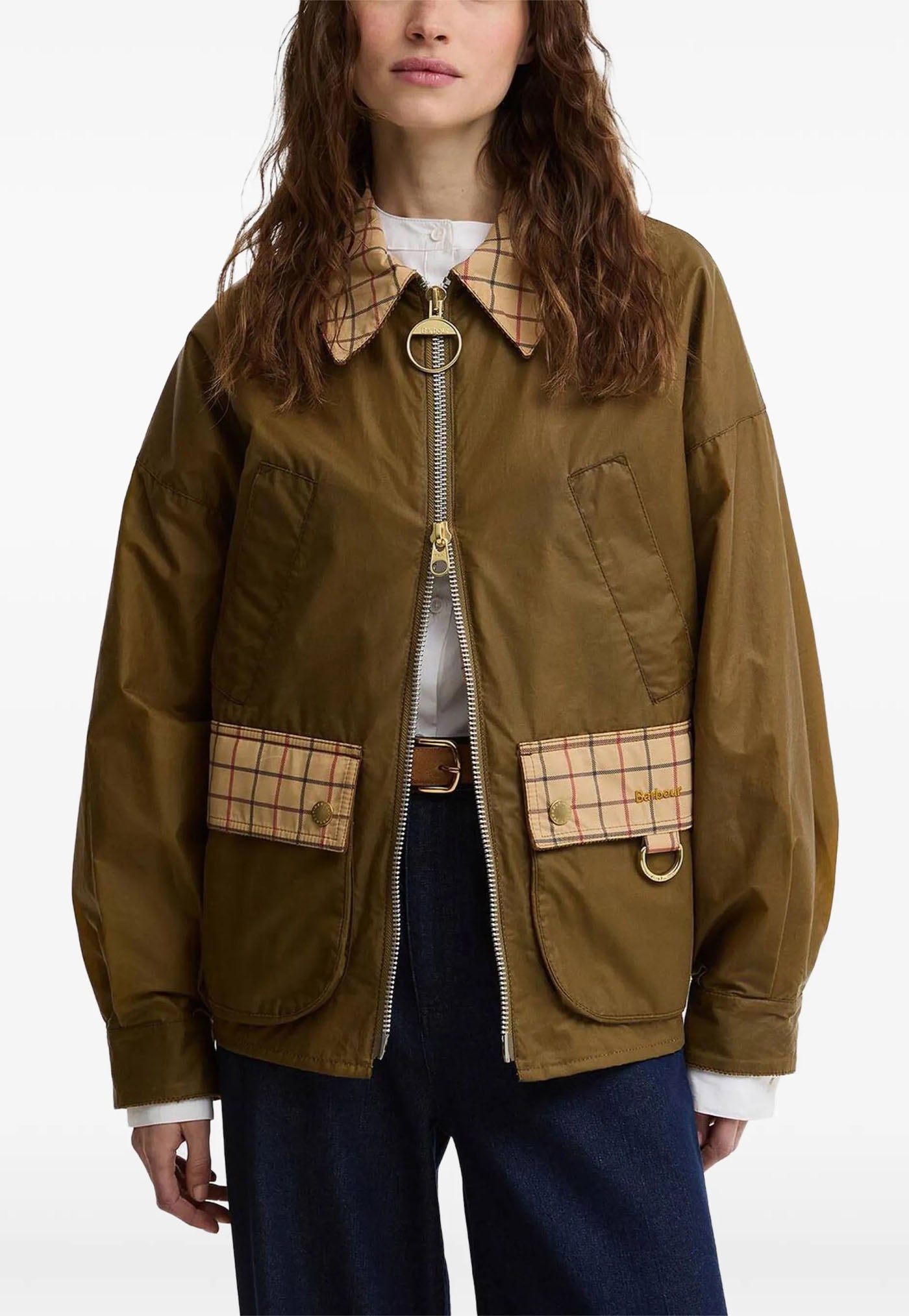 Launton Wax Jacket - Sand/Beige Tattersall