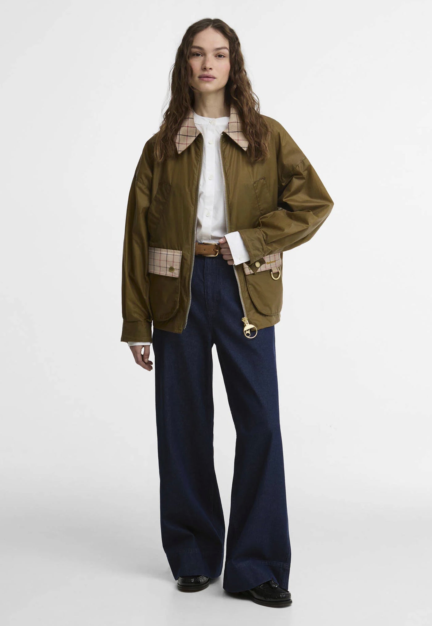 Launton Wax Jacket - Sand/Beige Tattersall