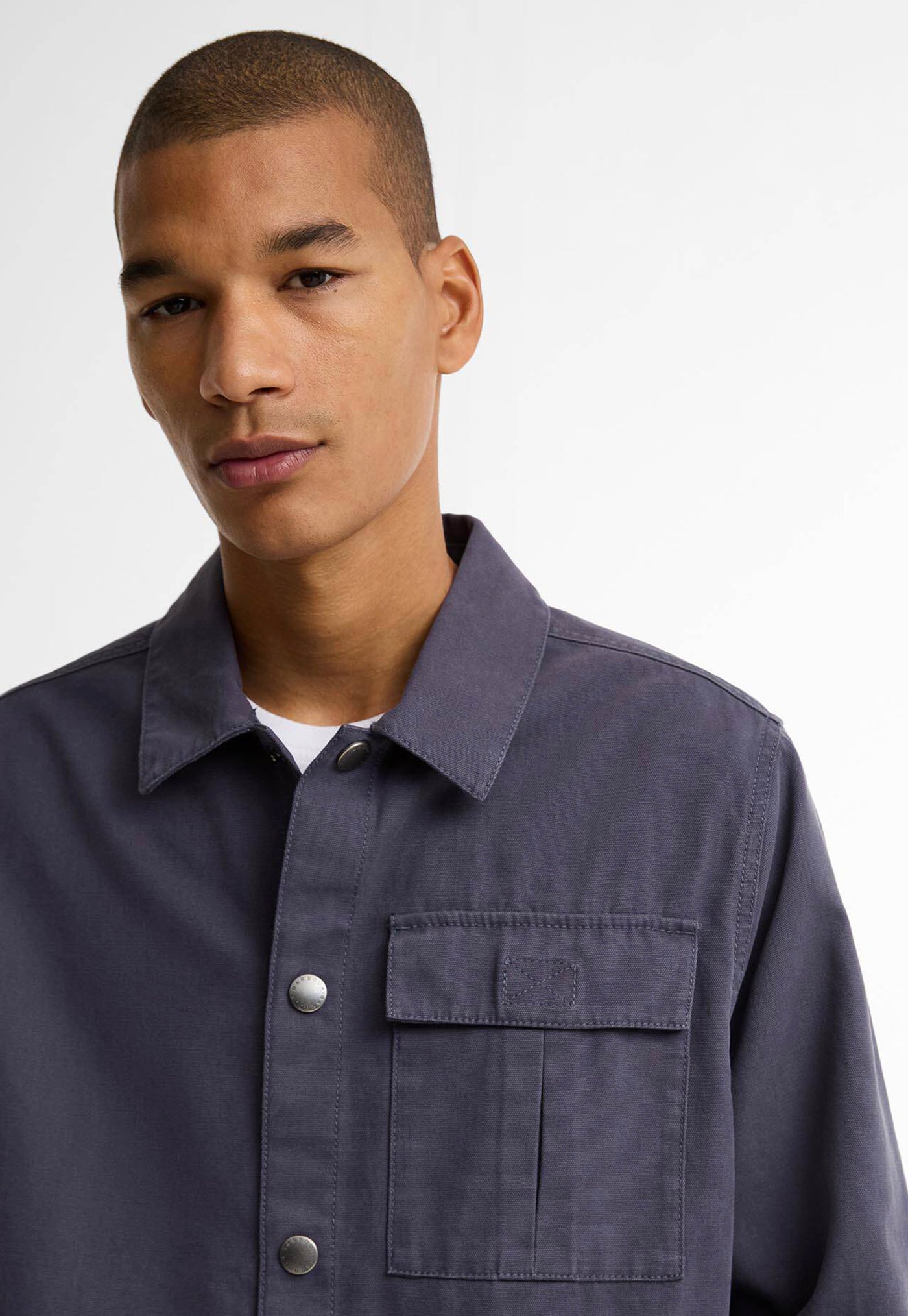 Men's Wetheral Twill Overshirt - Washed Navy