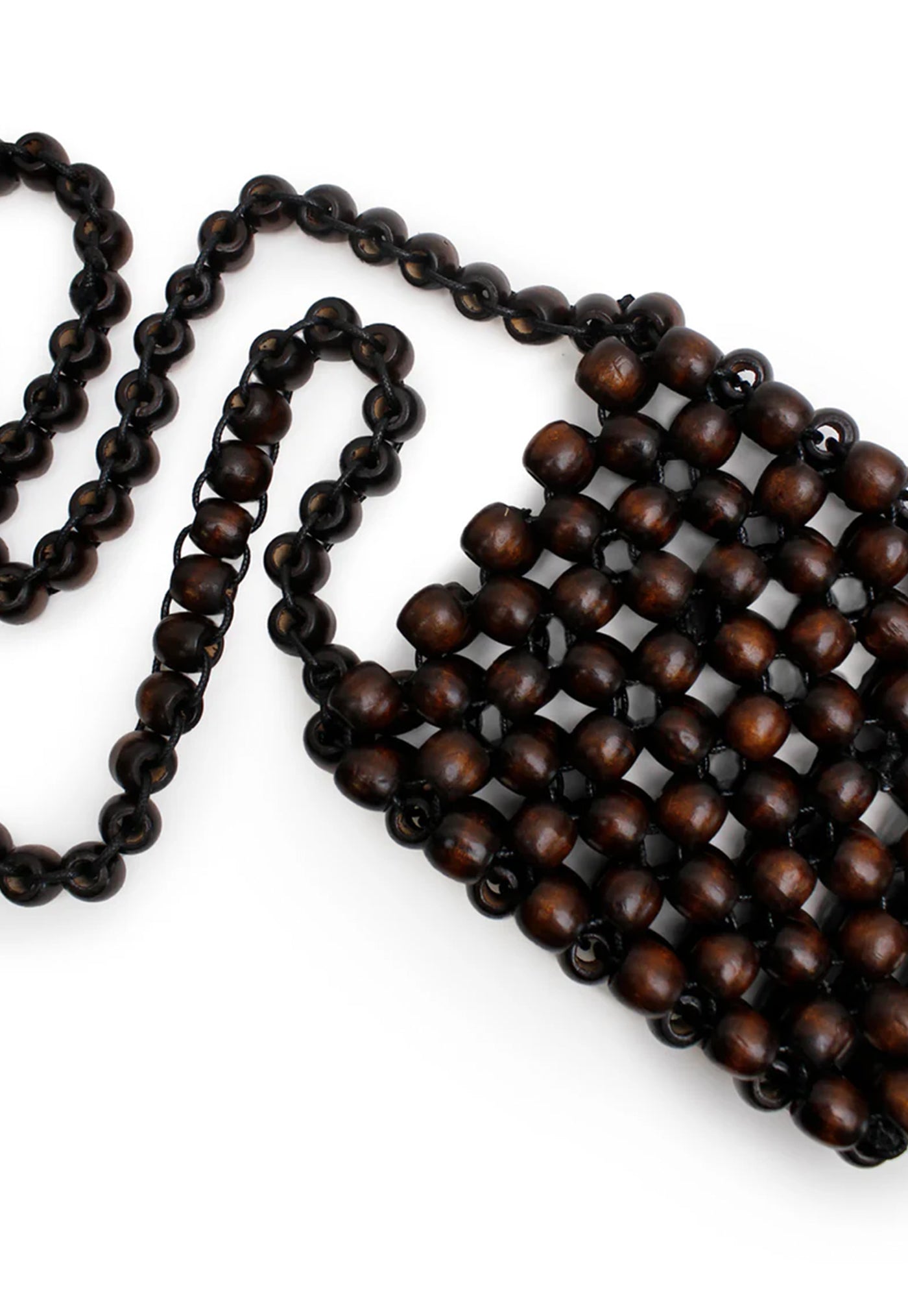 Beaded Crossbody Bag - Brown