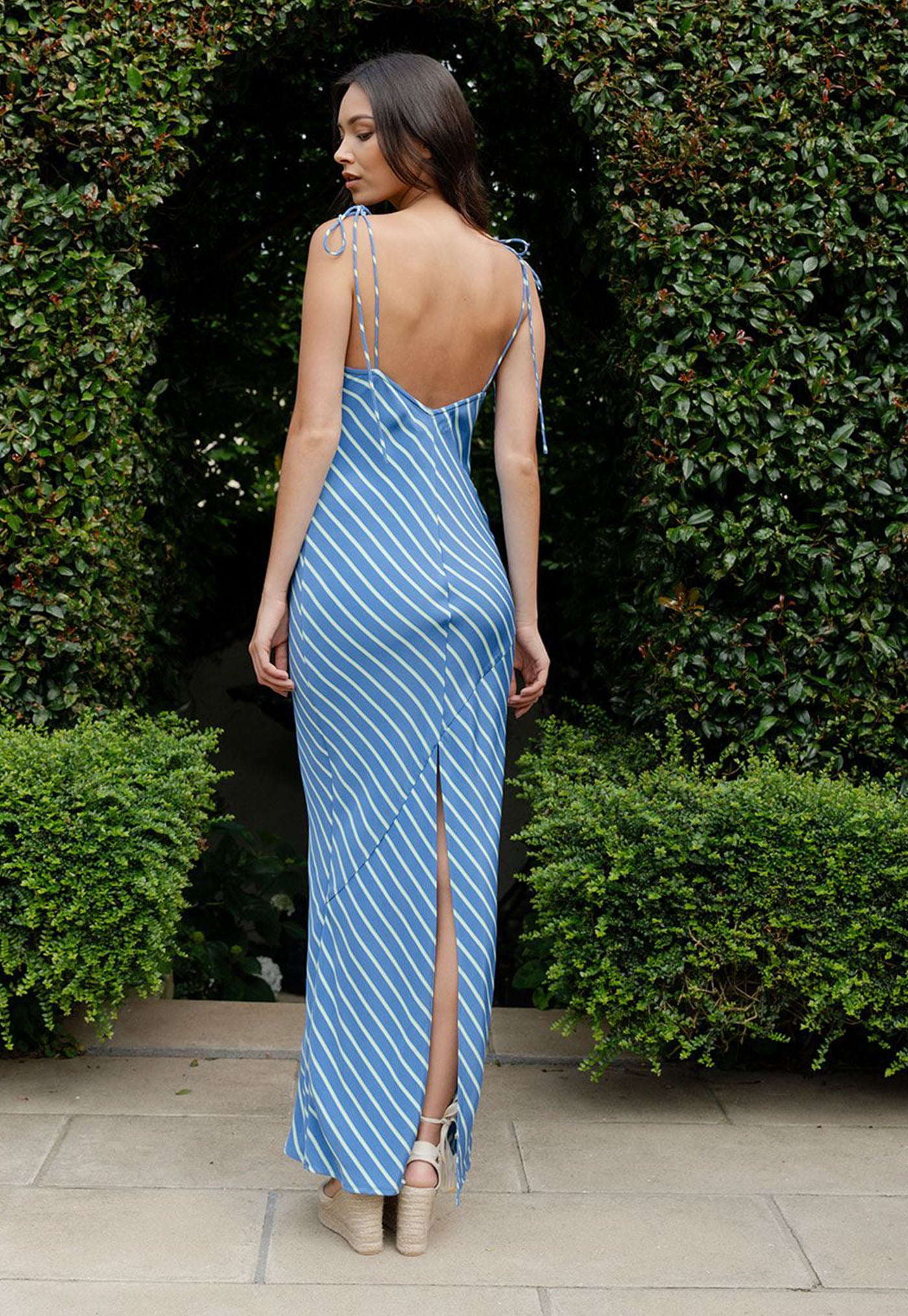 Camille Dress - Candy Blue Stripe sold by Angel Divine