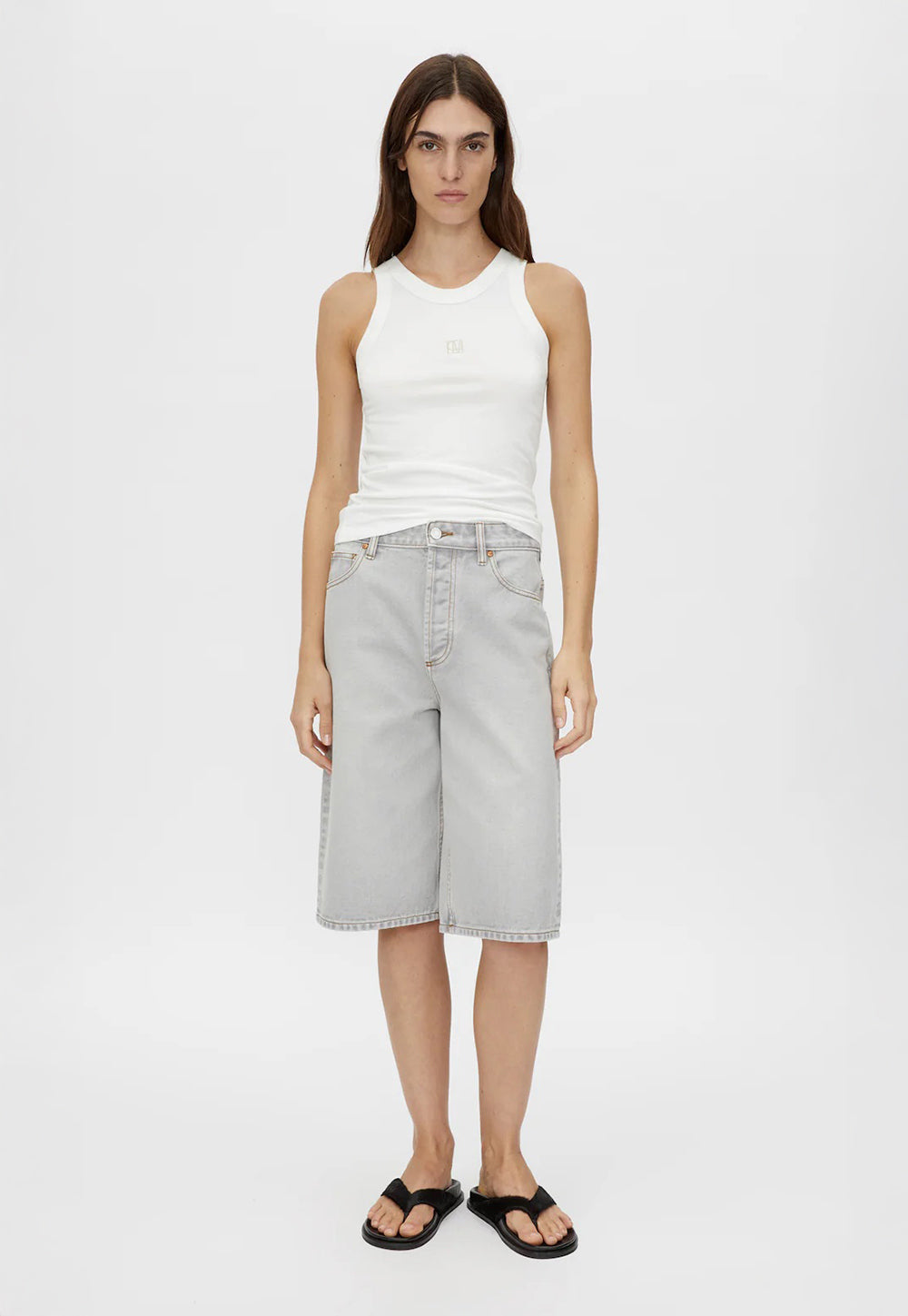 Archie Monogram Tank - Soft White