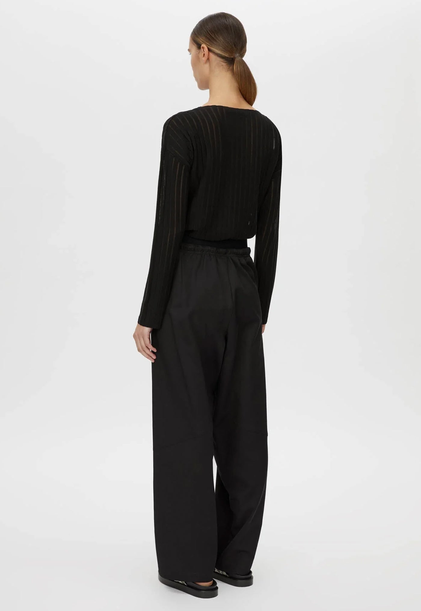 Cella Monogram Elastic Pant - Black