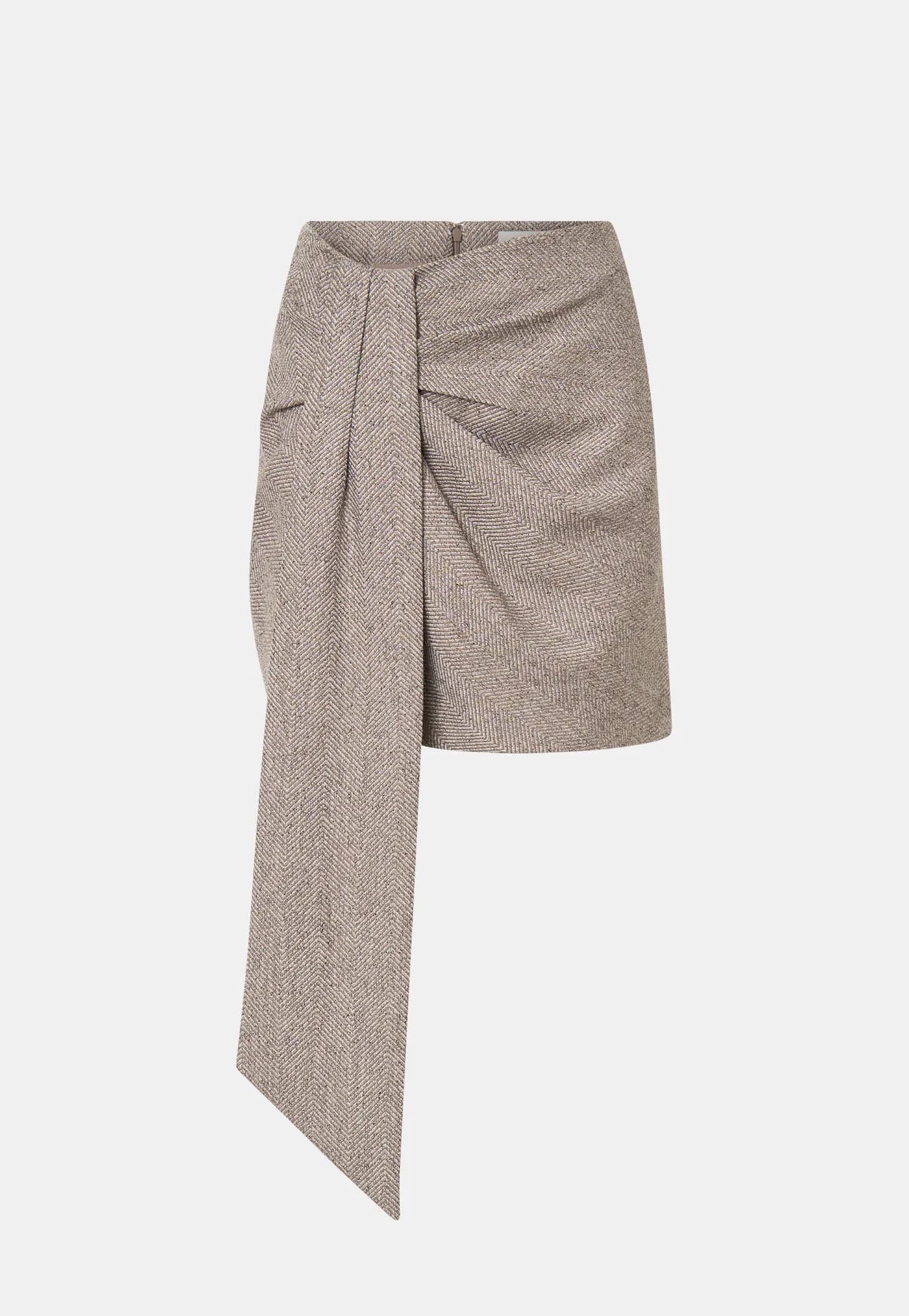 Malik Mini Skirt - Tan Herringbone