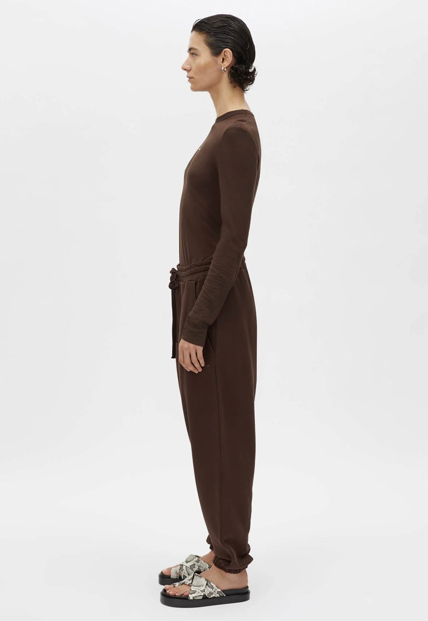 Park Long Sleeve Logo Top - Bitter Chocolate