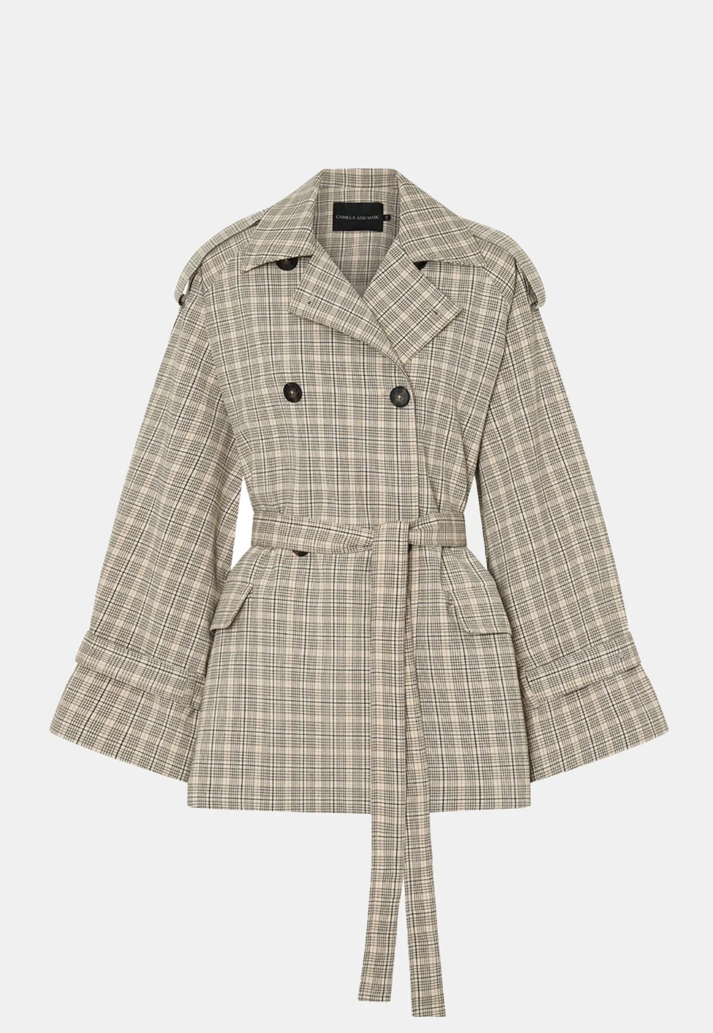 Kinetic Tattersal Trench - Taupe Check