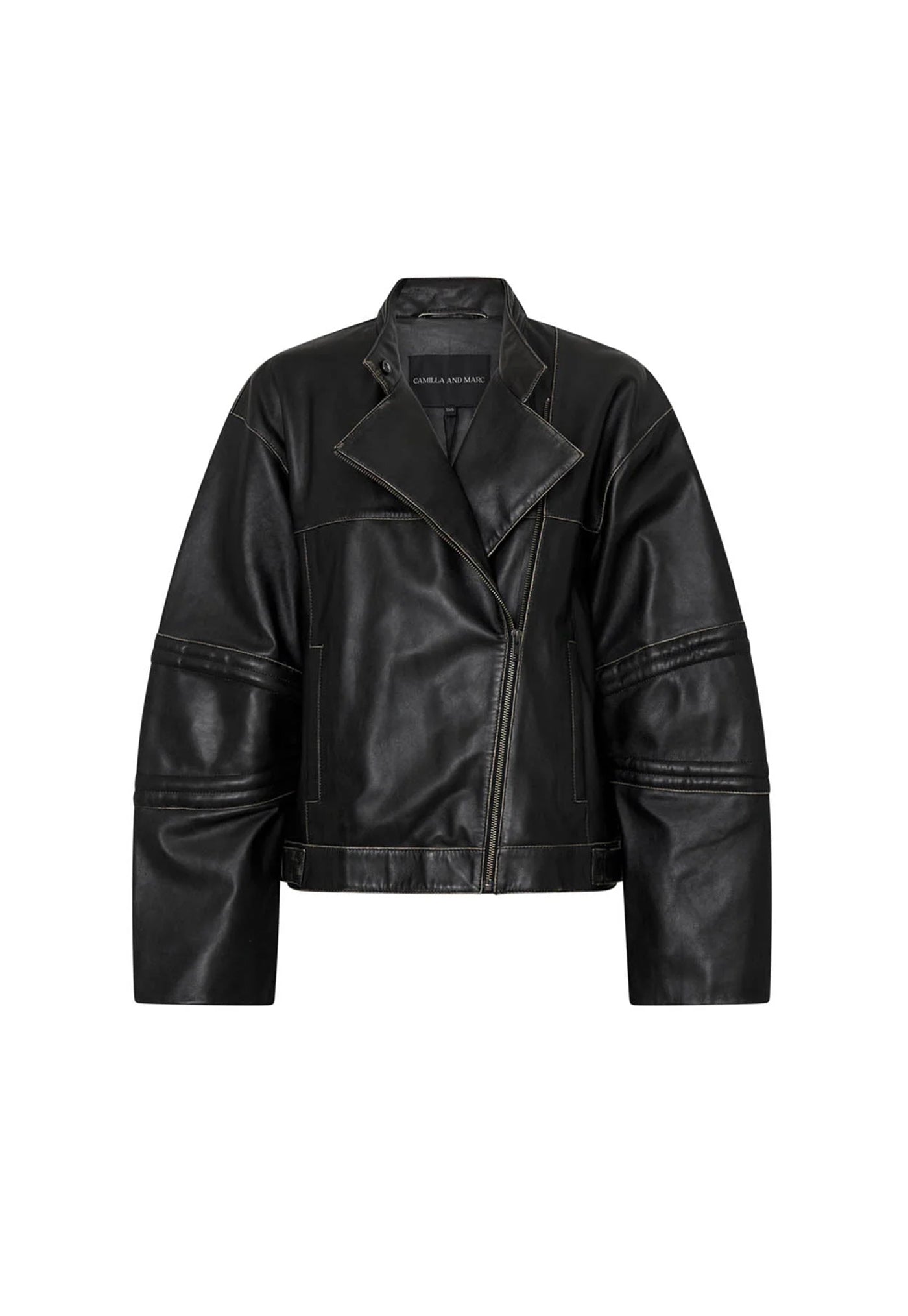 Vertex Leather Jacket - Black