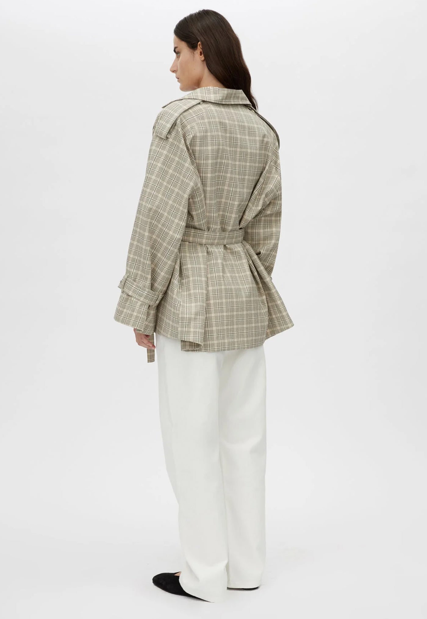 Kinetic Tattersal Trench - Taupe Check