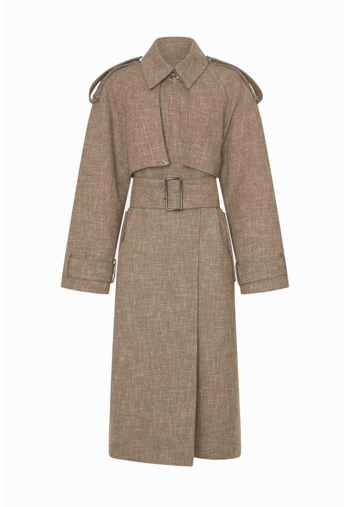 Palazzo Trench Coat - Mottle Brown