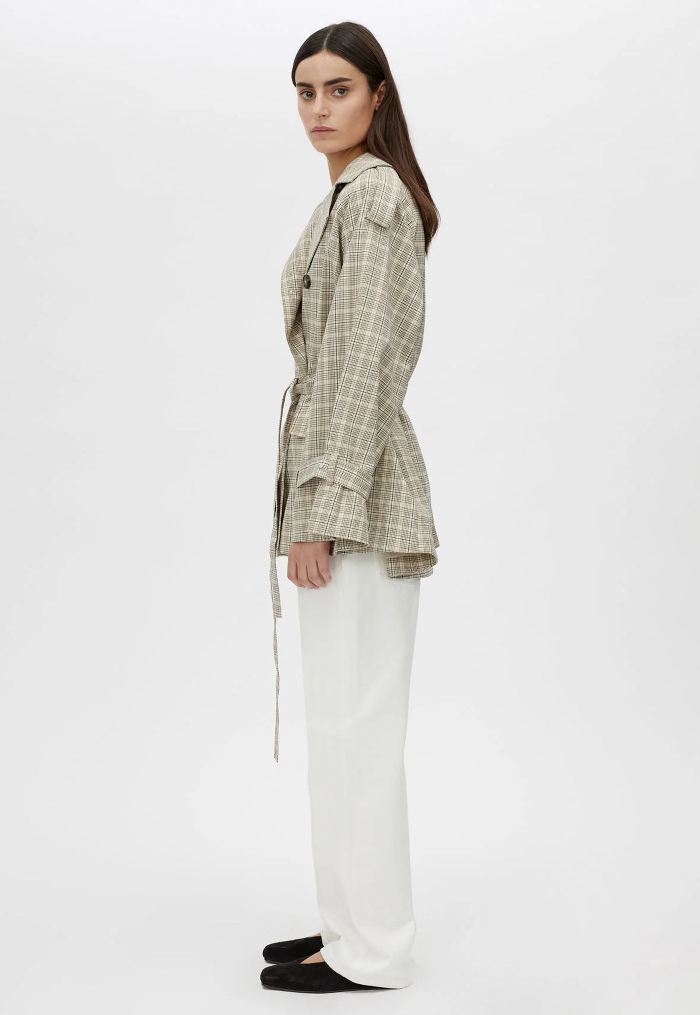 Kinetic Tattersal Trench - Taupe Check