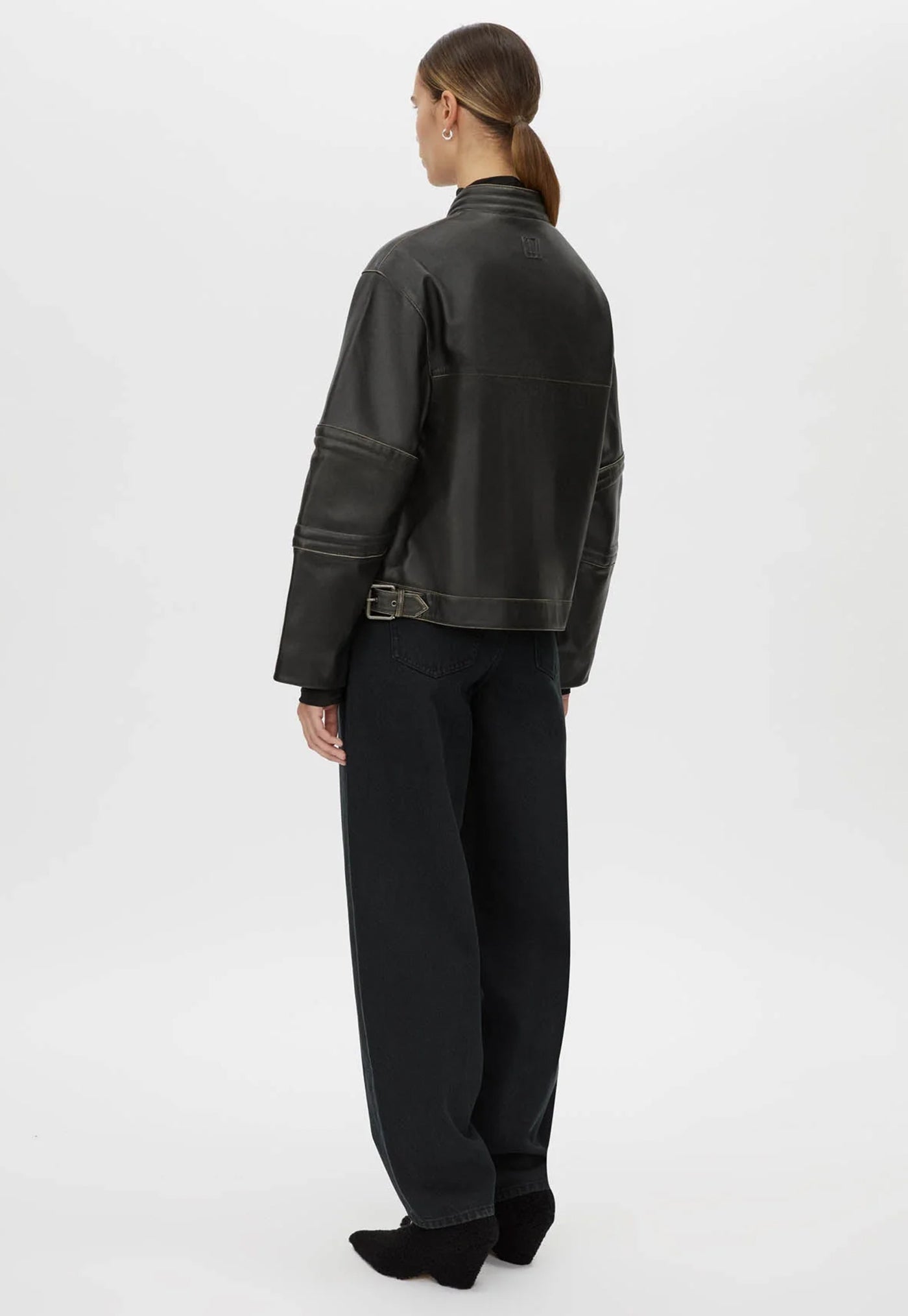 Vertex Leather Jacket - Black