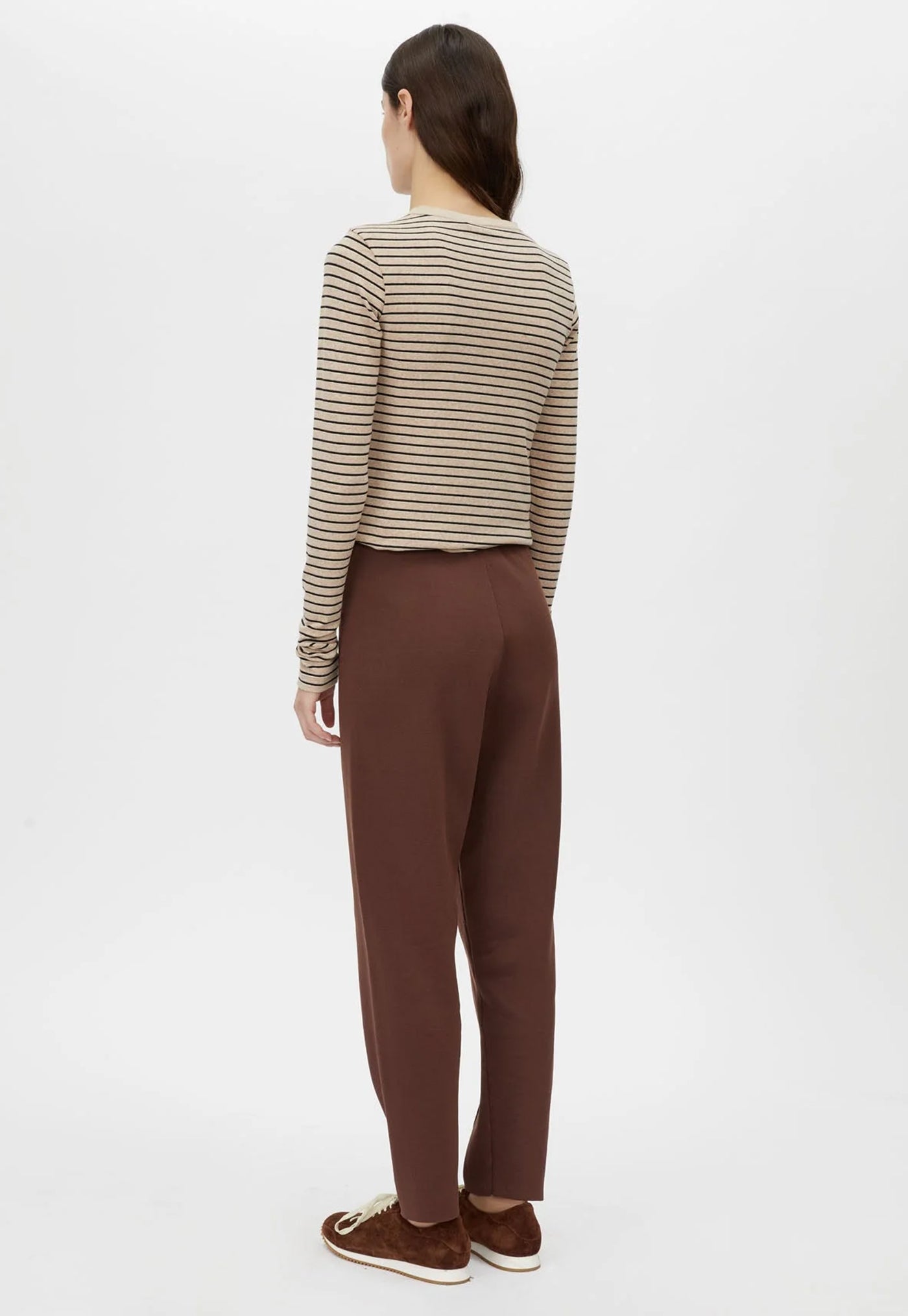 Cassian Button Down Stripe Top - Oatmeal
