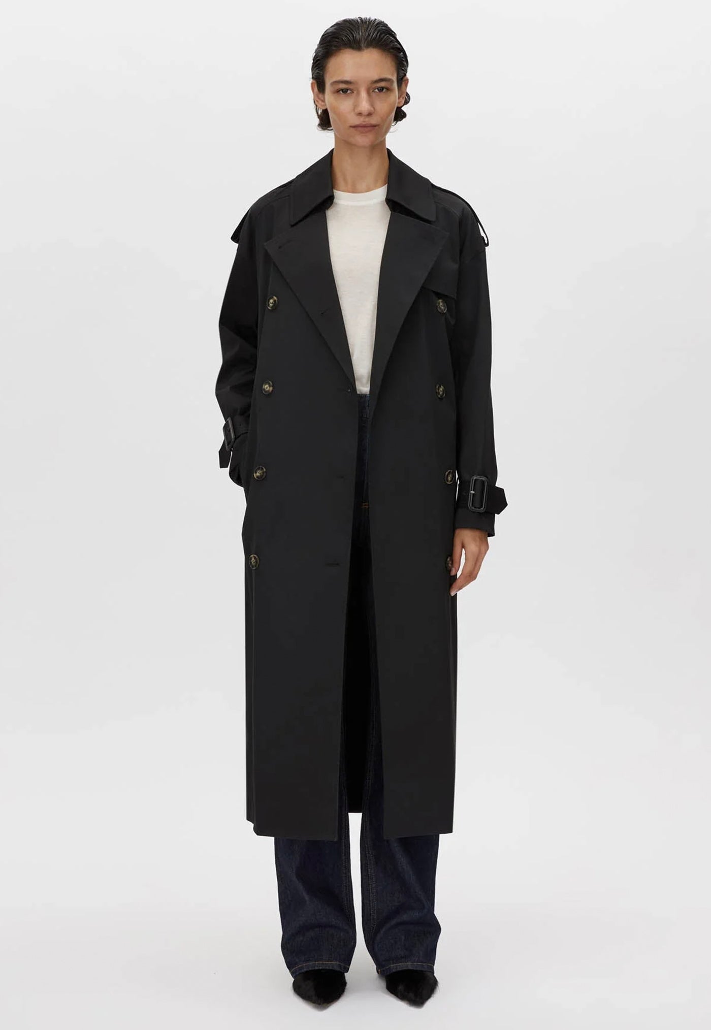 Evans Classic Trench Coat - Black