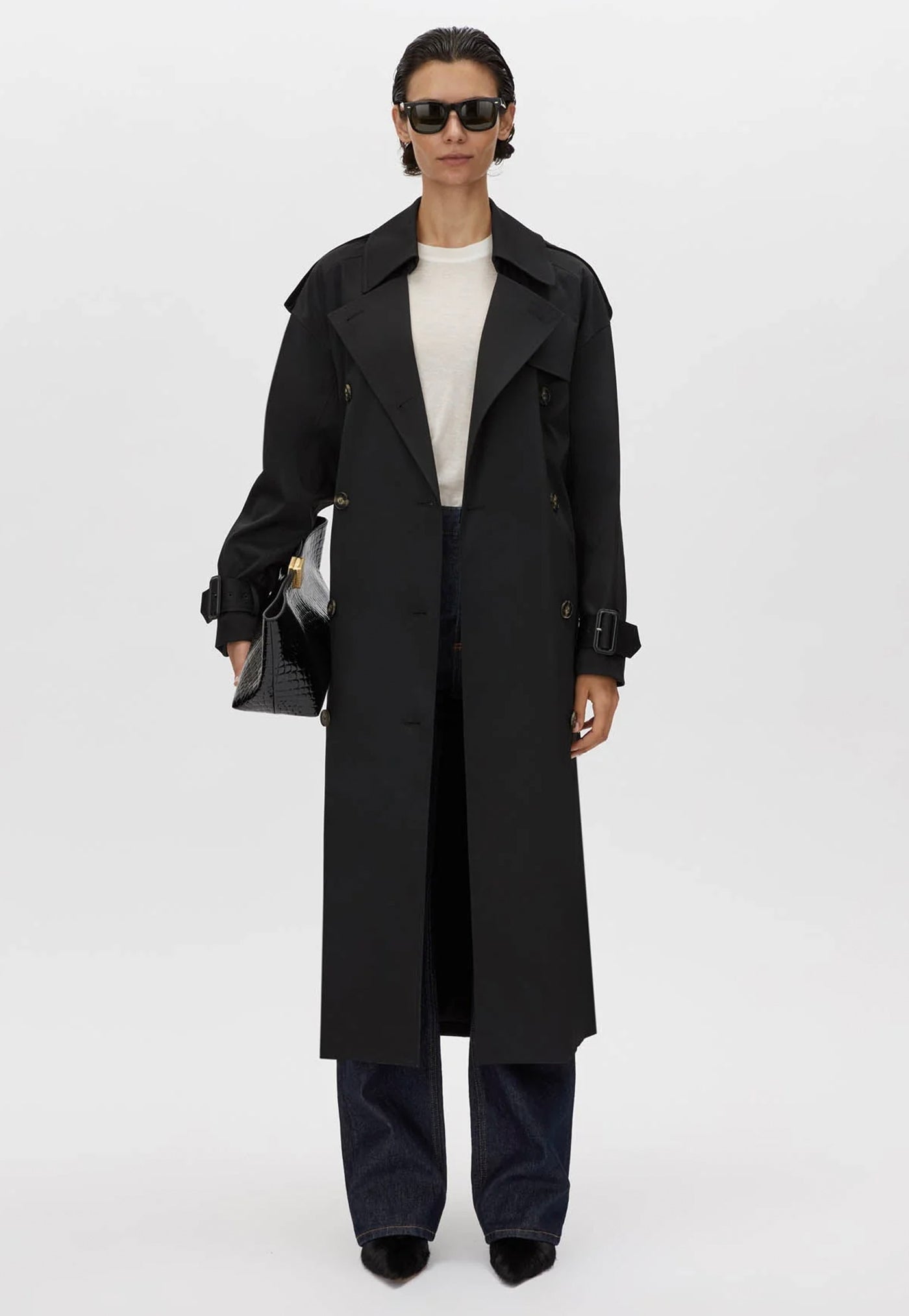 Evans Classic Trench Coat - Black