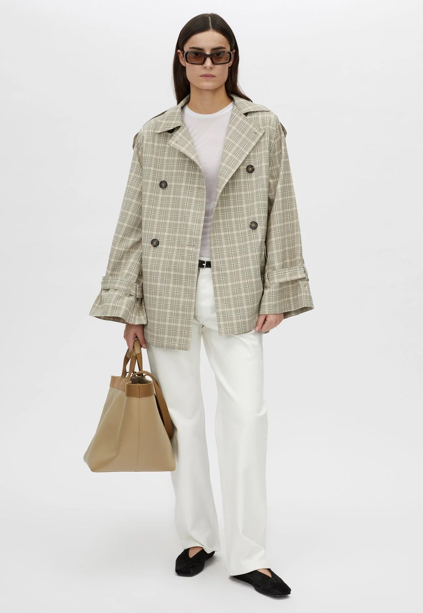 Kinetic Tattersal Trench - Taupe Check