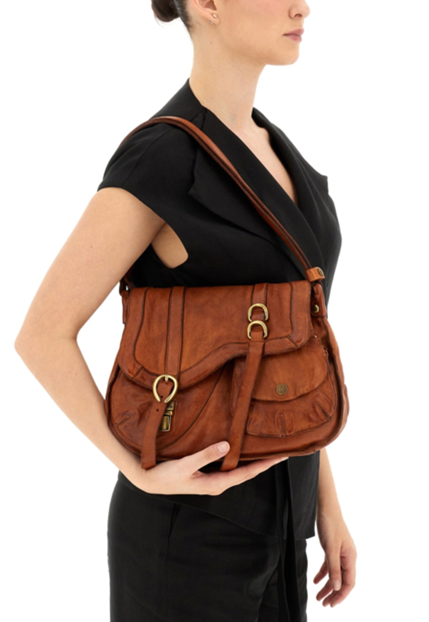 Arya Shoulder Bag - Cognac